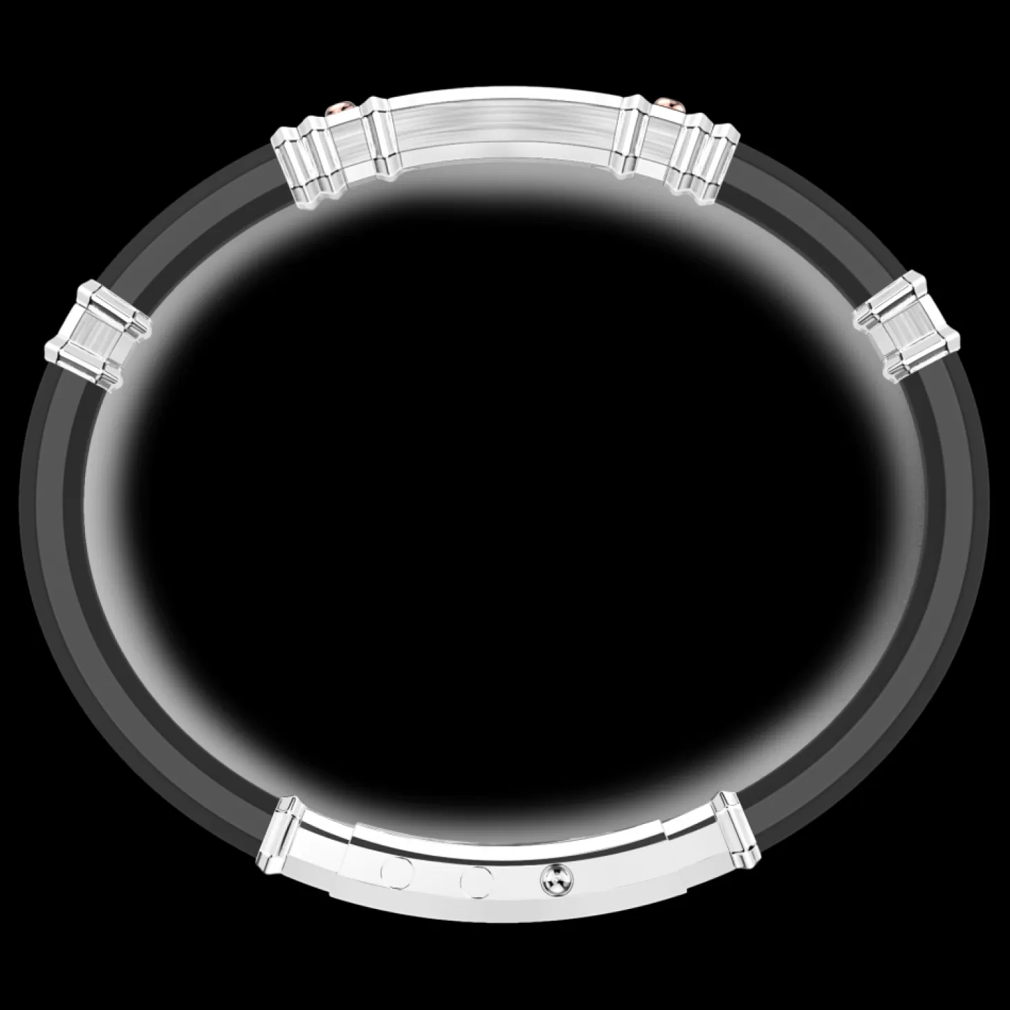 Zancan Gioielli Bracciale Zancan In Silicone Nero Con Targa In Argento E Dettagli In Oro Rosa.> Bracciali