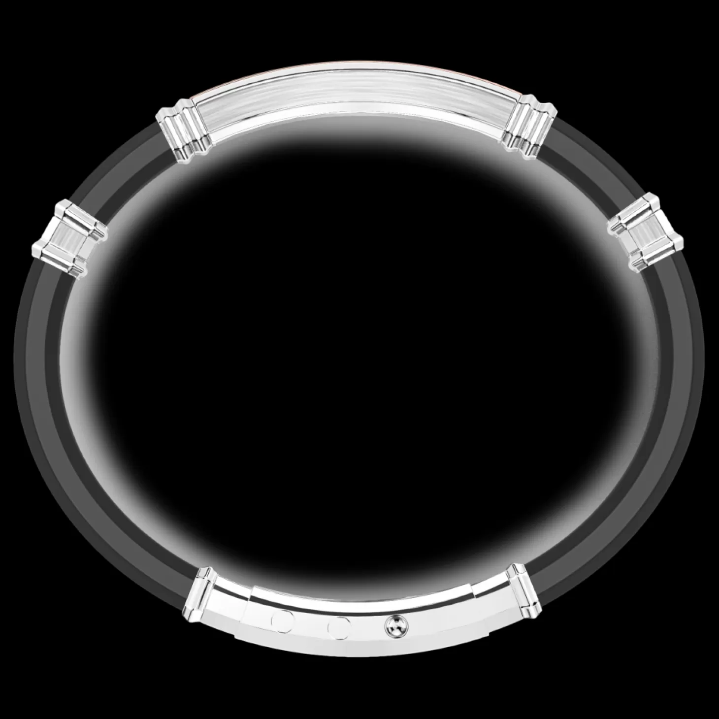 Zancan Gioielli Bracciale Zancan In Silicone Nero Con Targa In Argento E Dettagli In Oro Rosa.> Bracciali