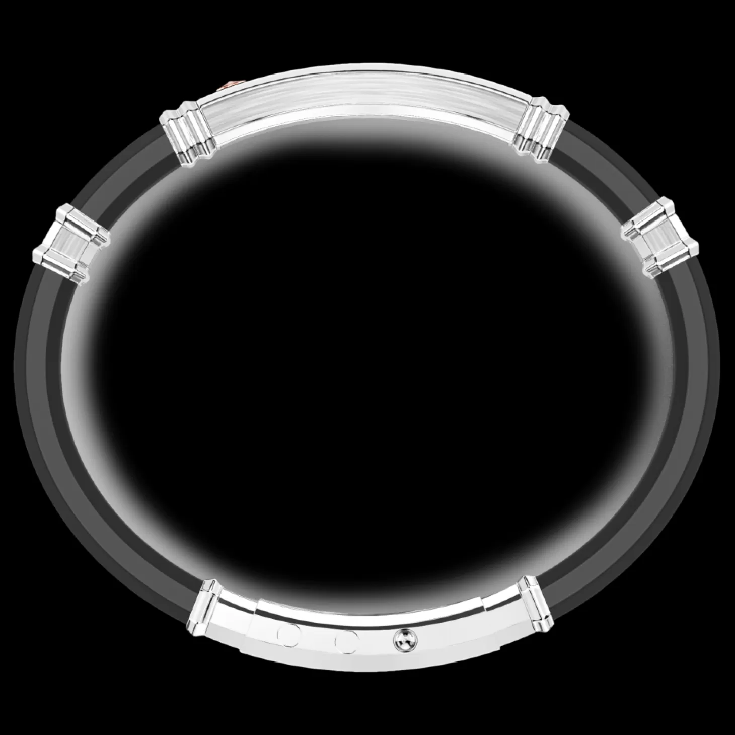 Zancan Gioielli Bracciale Zancan In Silicone Nero Con Targa In Argento E Dettagli In Oro Rosa.> Bracciali