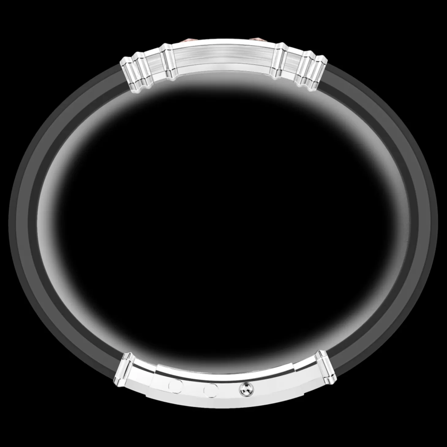 Zancan Gioielli Bracciale Zancan In Silicone Nero Con Targa In Argento E Dettagli In Oro Rosa.> Bracciali