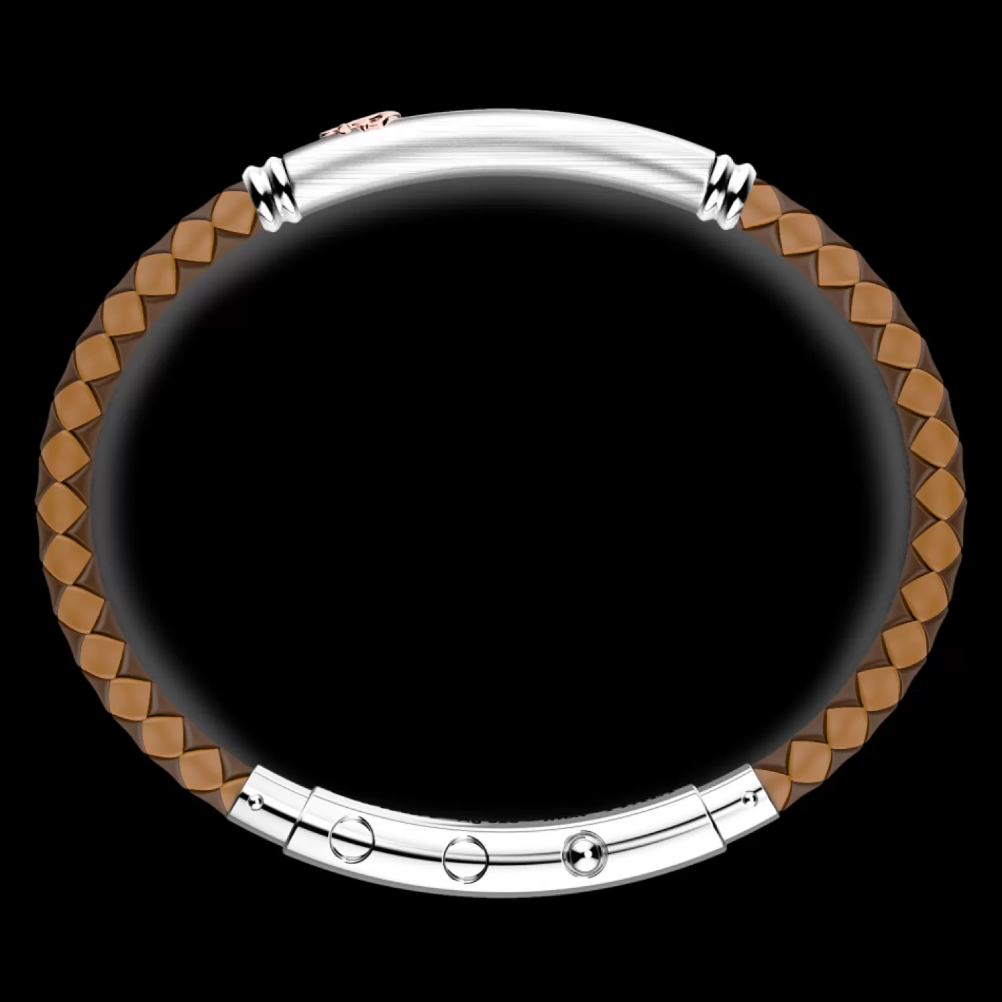 Zancan Gioielli Bracciale Zancan In Silicone Nero Con Targa In Argento E Dettagli In Oro Rosa.> Bracciali