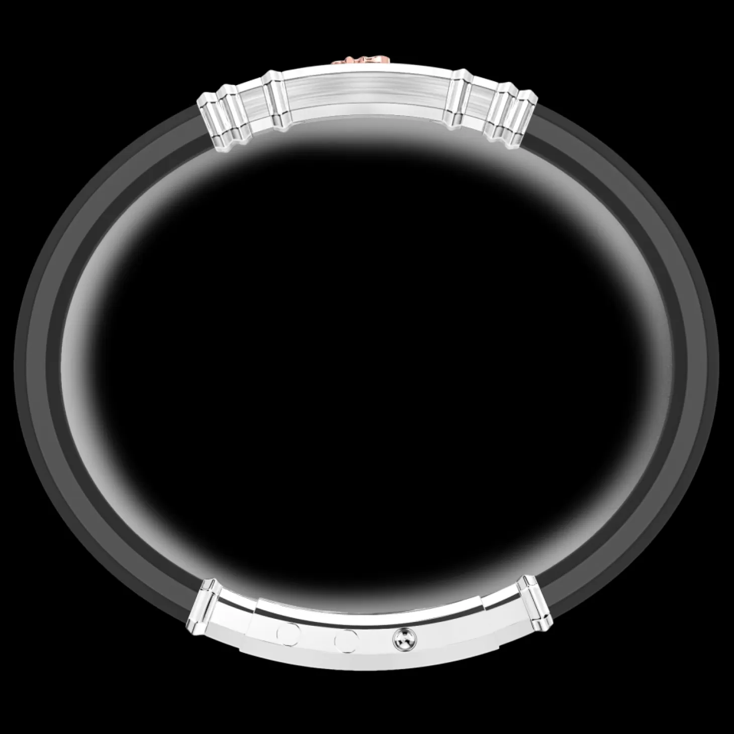 Zancan Gioielli Bracciale Zancan In Silicone Nero Con Targa In Argento E Dettagli In Oro Rosa.> Bracciali