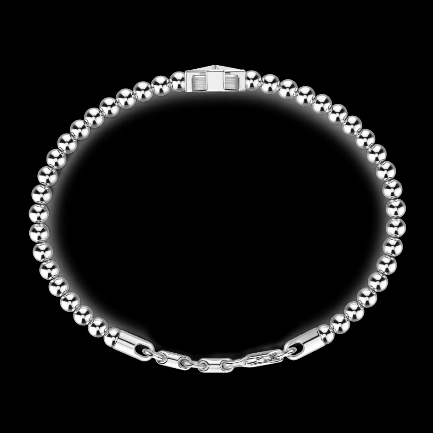 Zancan Gioielli Bracciale Zancan Morbido Con Sfere In Argento E Croce Greca.> Bracciali