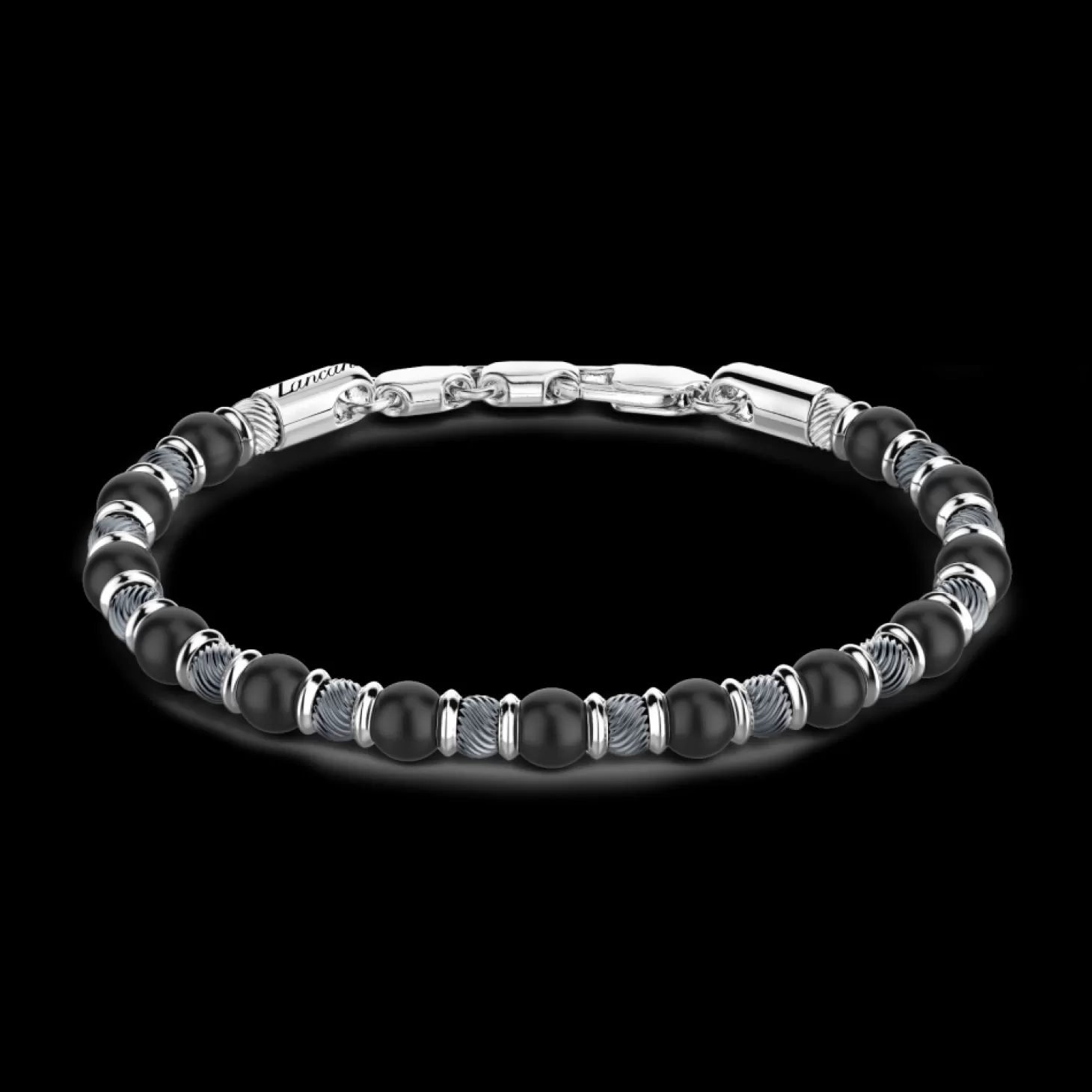Zancan Gioielli Bracciale Zancan Morbido Con Sfere In Argento E In Pietra Onice.> Bracciali