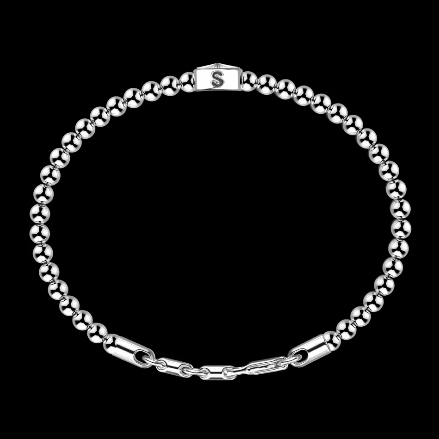 Zancan Gioielli Bracciale Zancan Morbido Con Sfere In Argento E Rosa Dei Venti.> Bracciali