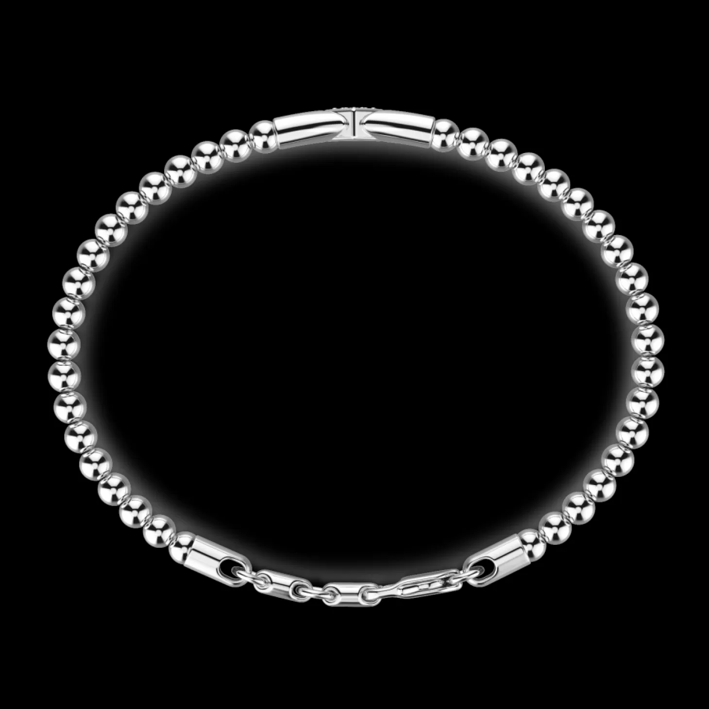 Zancan Gioielli Bracciale Zancan Morbido Con Sfere In Argento E Targa Con Pietre.> Bracciali