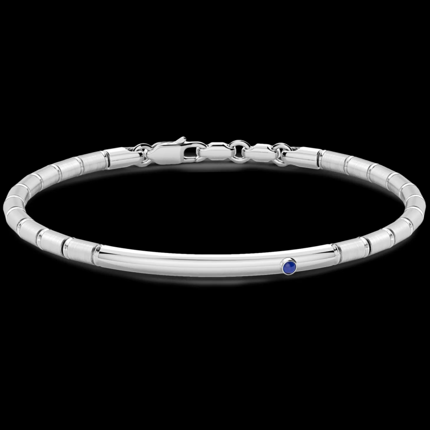 Zancan Gioielli Bracciale Zancan Semirigido In Argento Con Zaffiro Blu.> Bracciali
