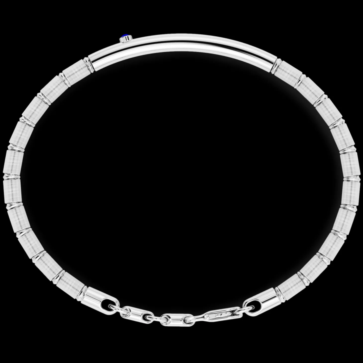 Zancan Gioielli Bracciale Zancan Semirigido In Argento Con Zaffiro Blu.> Bracciali
