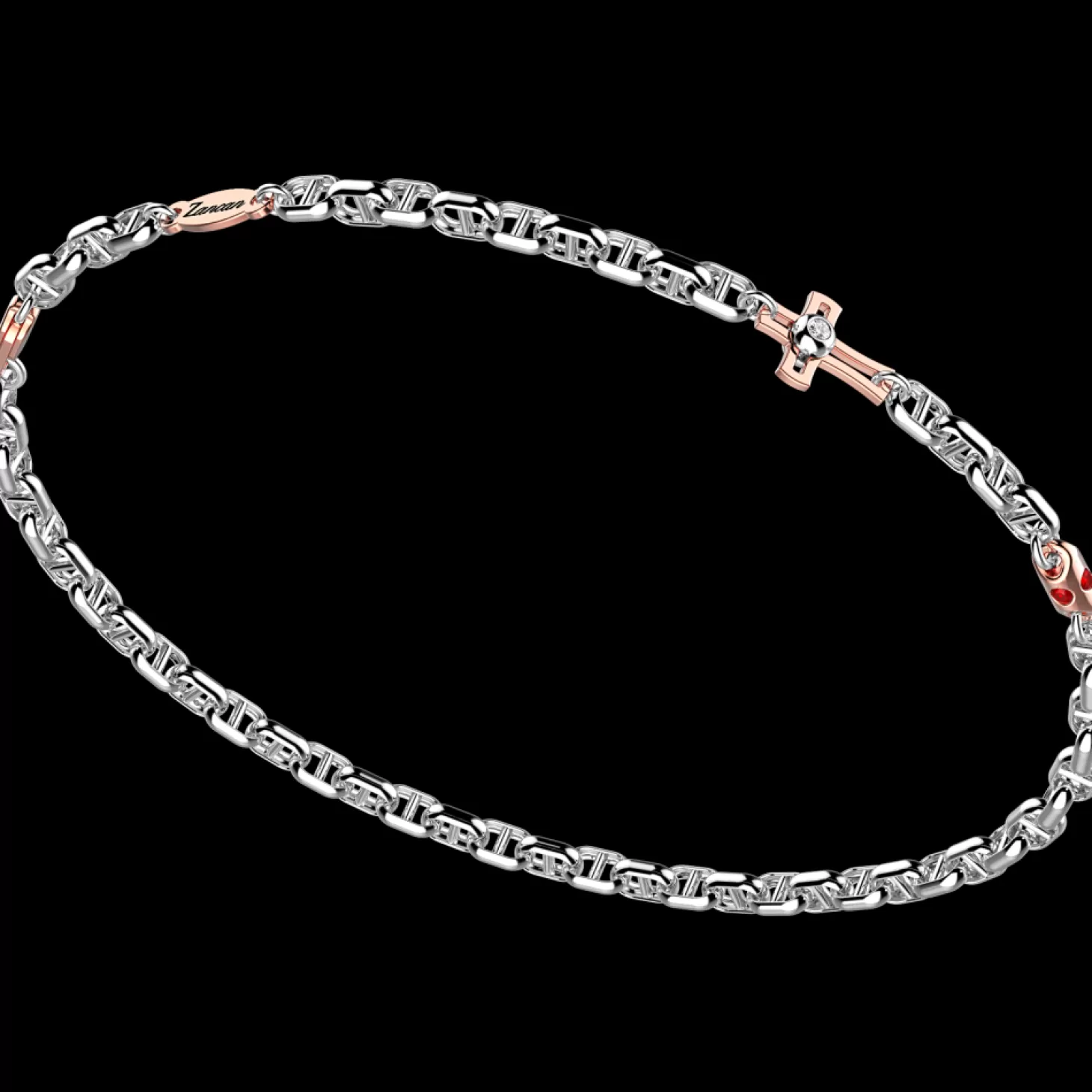 Zancan Gioielli Braccialezancan In Oro Bianco Con Diamanti E Croce.> Bracciali