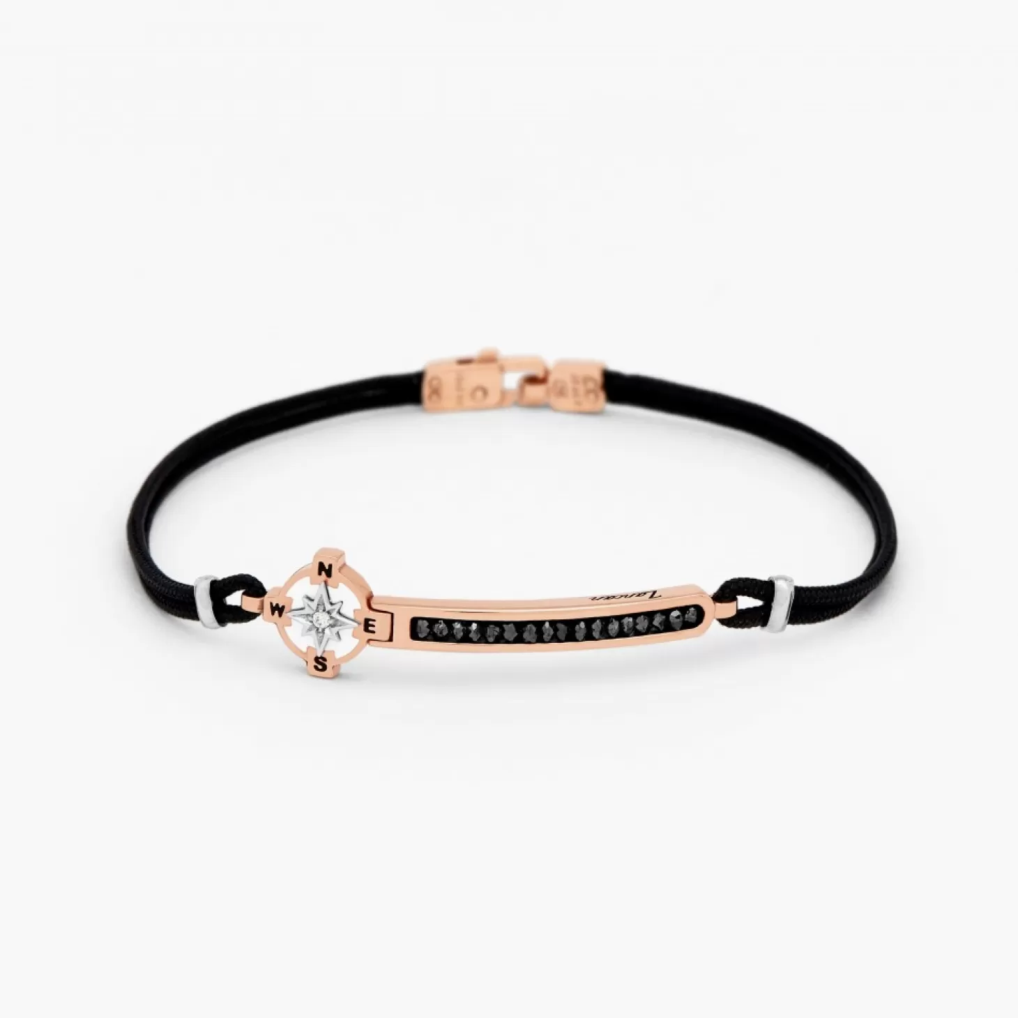 Zancan Gioielli Braccialezancan In Oro Bianco Con Diamanti E Kevlar.> Bracciali