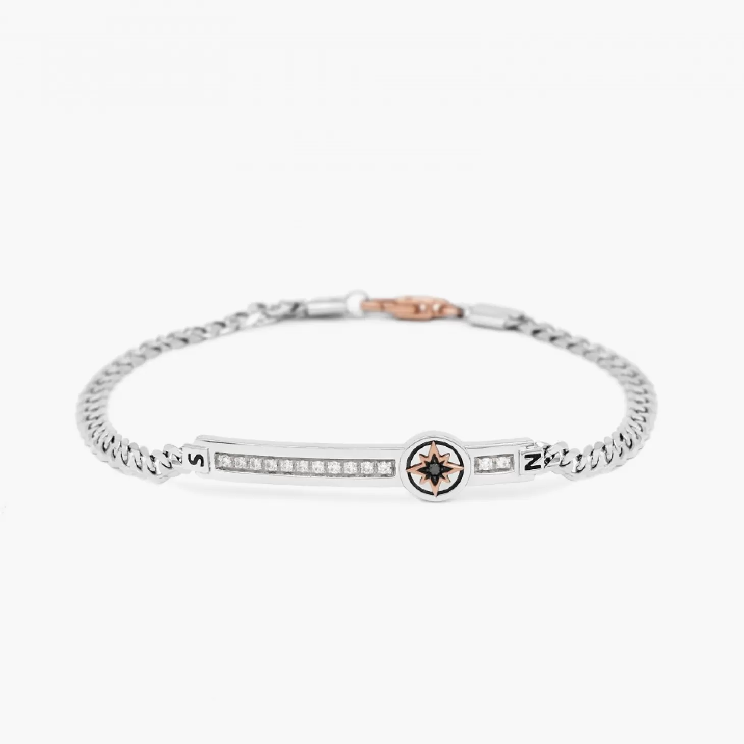 Zancan Gioielli Braccialezancan In Oro Bianco Con Diamanti E Rosa Dei Venti.> Bracciali