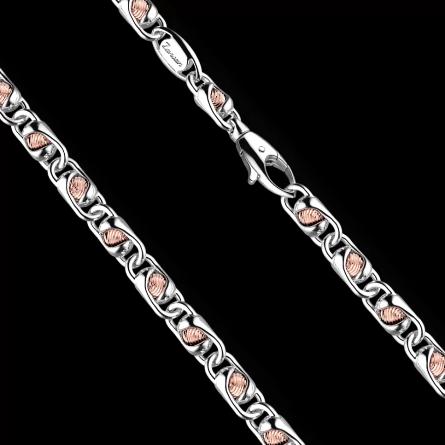 Zancan Gioielli Collana Da Uomo Zancan A Catena In Argento E Oro Rosa.> Collane