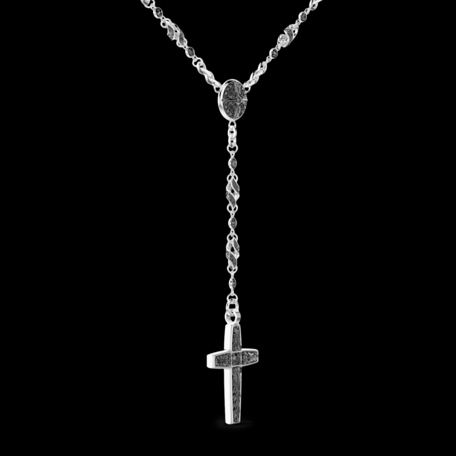 Zancan Gioielli Collana Rosario Zancan In Argento Con Pietre Nere.> Collane