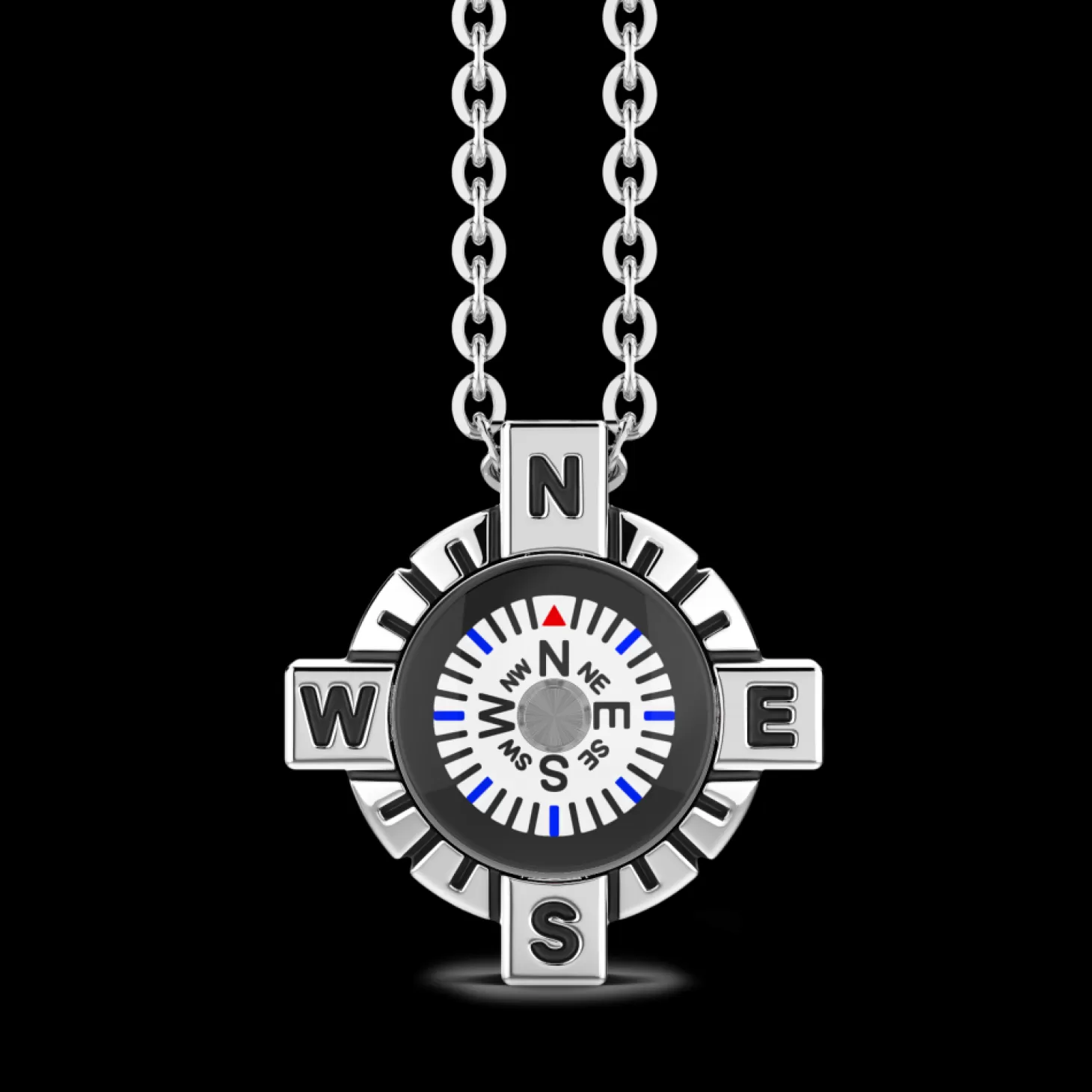 Zancan Gioielli Collana Zancan Con Bussola Bianca In Argento.> Collane