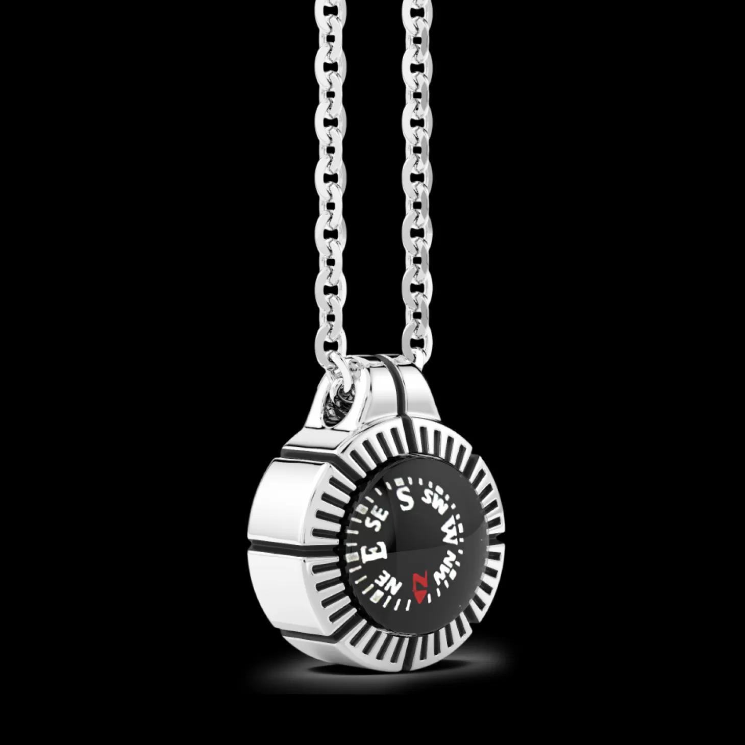 Zancan Gioielli Collana Zancan Con Bussola Nera In Argento.> Collane
