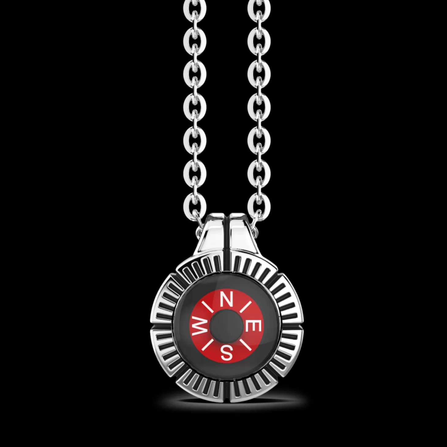 Zancan Gioielli Collana Zancan Con Bussola Rossa In Argento.> Collane