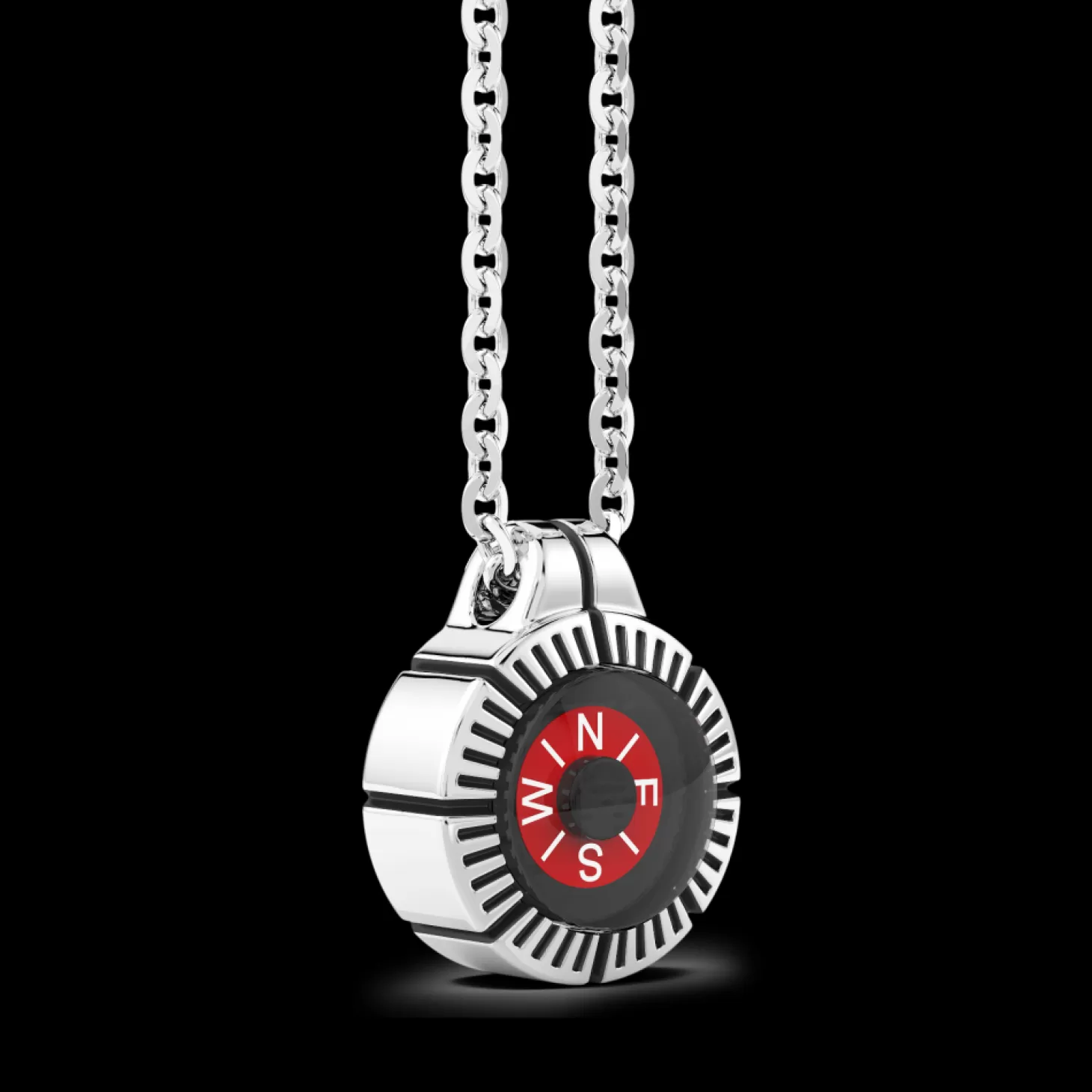 Zancan Gioielli Collana Zancan Con Bussola Rossa In Argento.> Collane