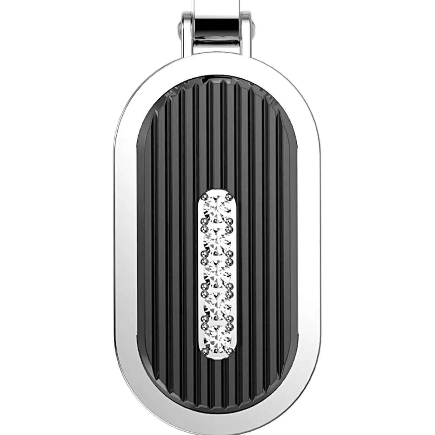 Zancan Gioielli Collana Zancan In Acciaio Con Piastrina E Zaffiro Bianco.> Collane