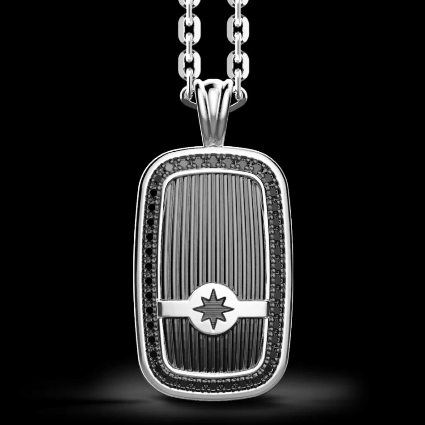 Zancan Gioielli Collana Zancan In Argento A Targa Con Pietre Nere.> Collane