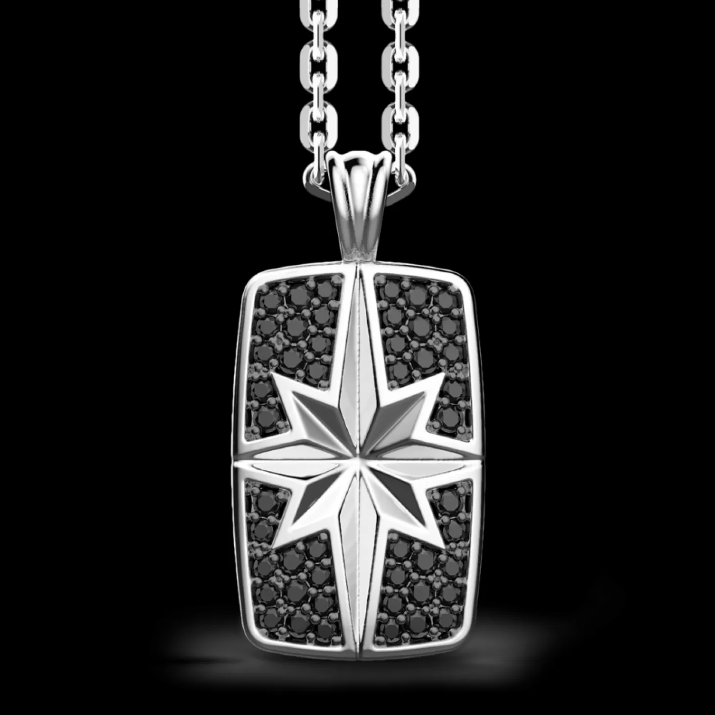 Zancan Gioielli Collana Zancan In Argento A Targa Con Pietre Nere.> Collane
