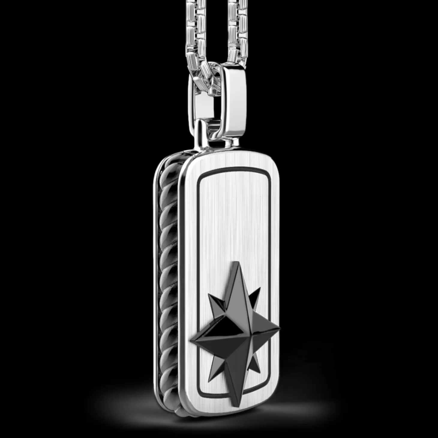 Zancan Gioielli Collana Zancan In Argento A Targa Con Rosa Dei Venti In Ceramica.> Collane