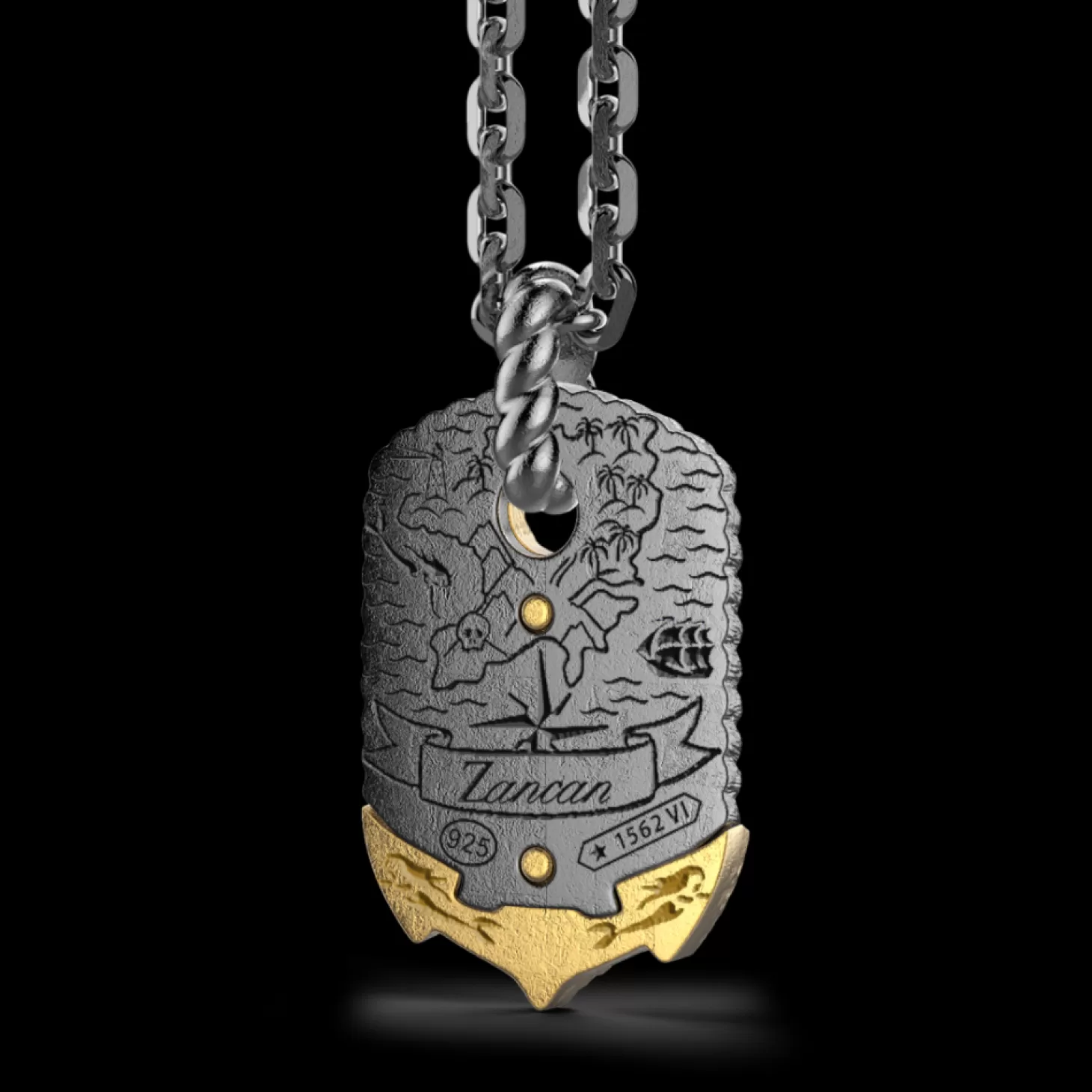 Zancan Gioielli Collana Zancan In Argento Brunito Con Ancora.> Collane