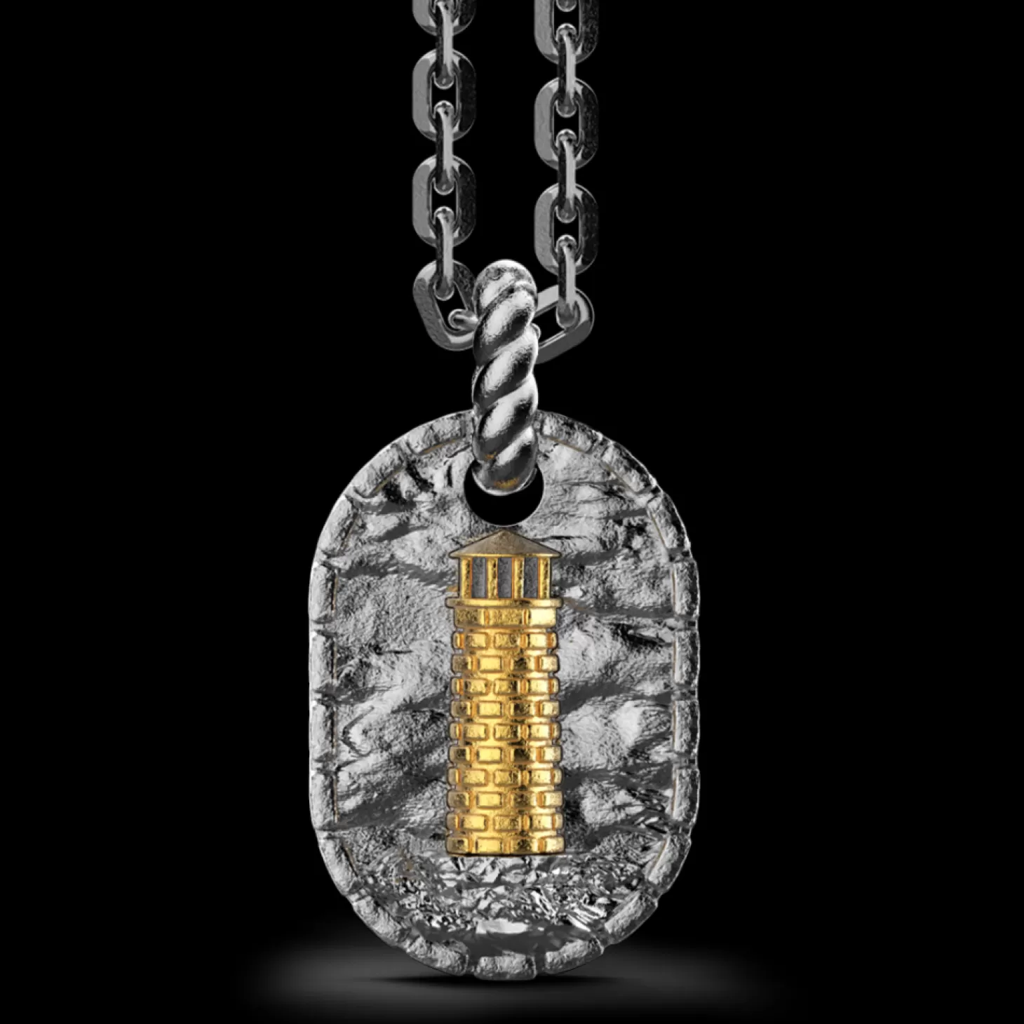 Zancan Gioielli Collana Zancan In Argento Brunito Con Faro.> Collane