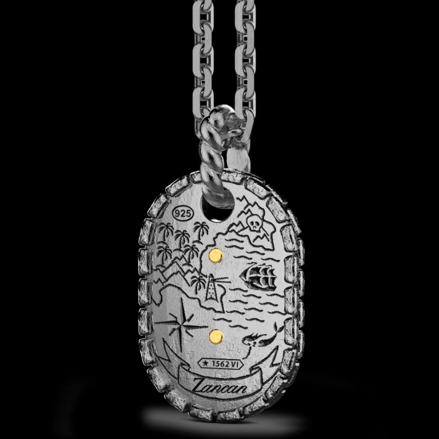 Zancan Gioielli Collana Zancan In Argento Brunito Con Faro.> Collane