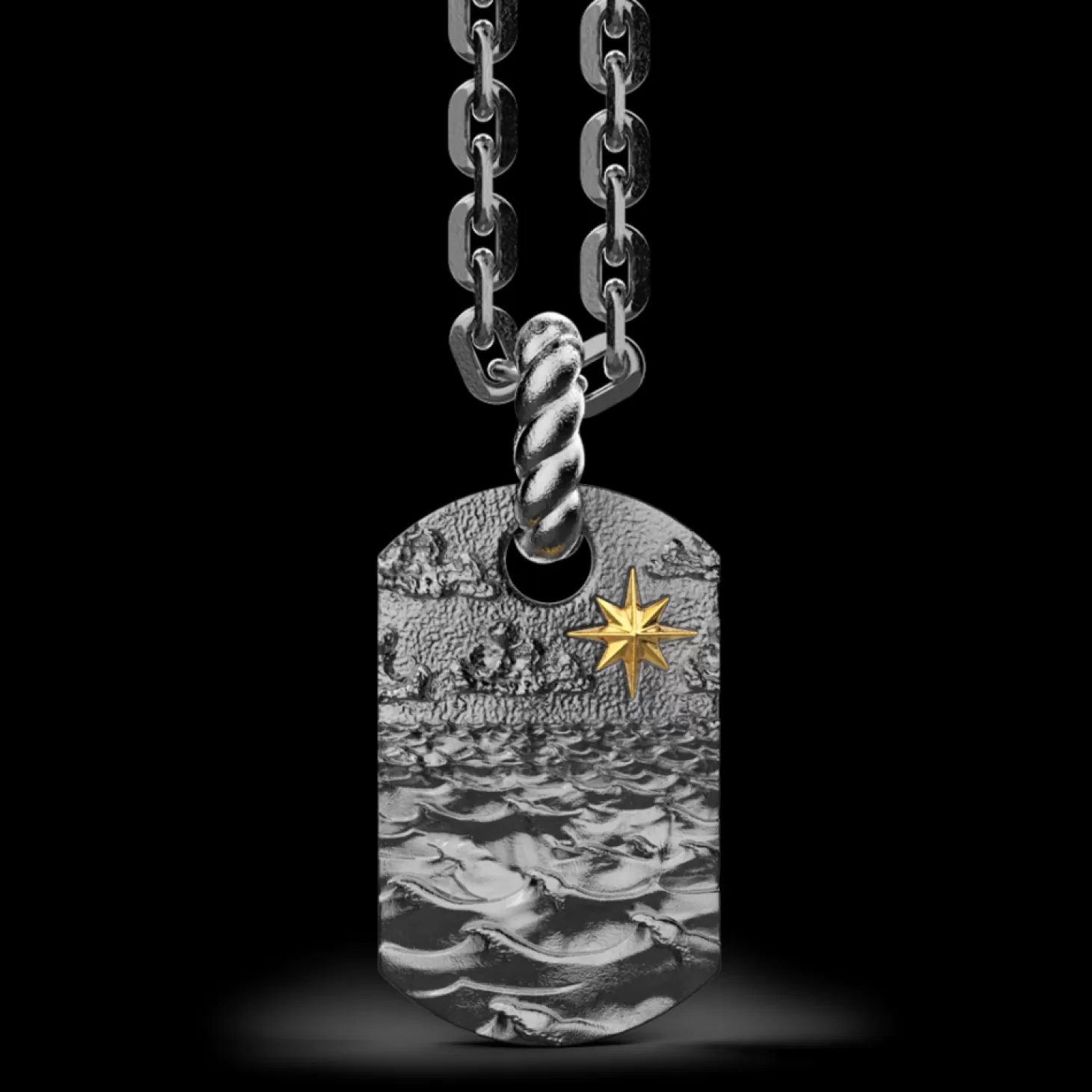 Zancan Gioielli Collana Zancan In Argento Brunito Con Pendente Raffigurante Le Onde Del Mare.> Collane