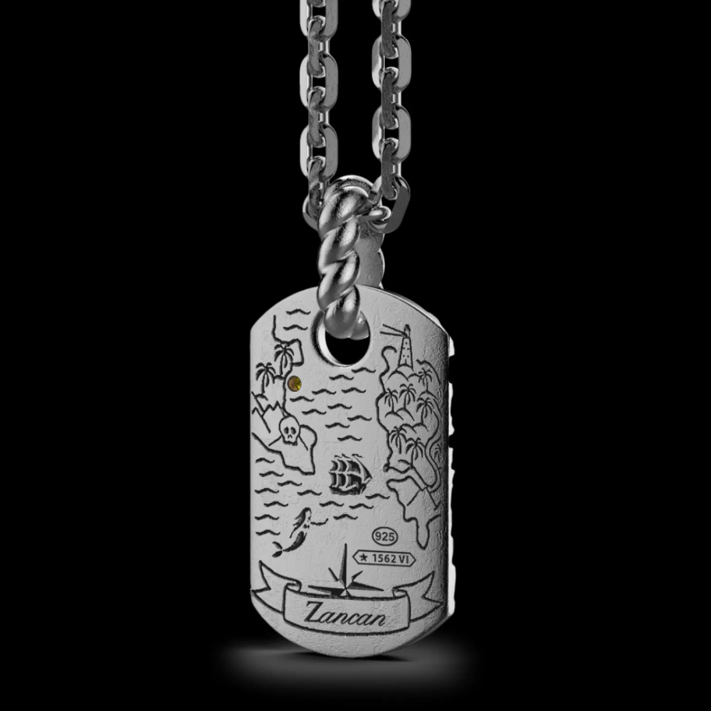 Zancan Gioielli Collana Zancan In Argento Brunito Con Pendente Raffigurante Le Onde Del Mare.> Collane