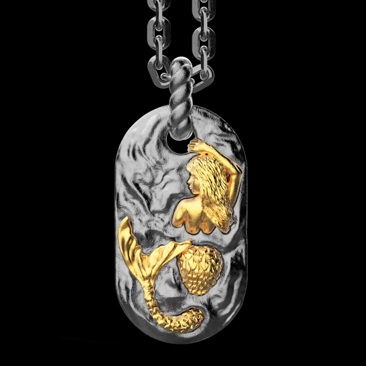 Zancan Gioielli Collana Zancan In Argento Brunito Con Sirena.> Collane