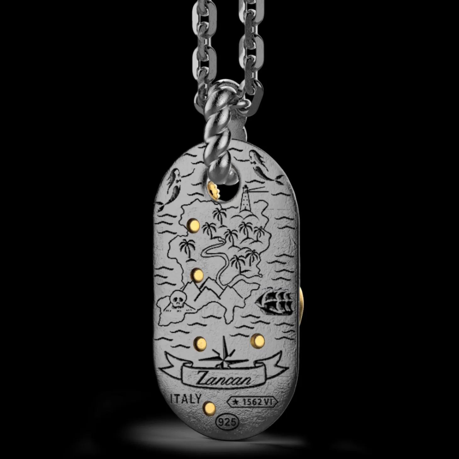 Zancan Gioielli Collana Zancan In Argento Brunito Con Sirena.> Collane