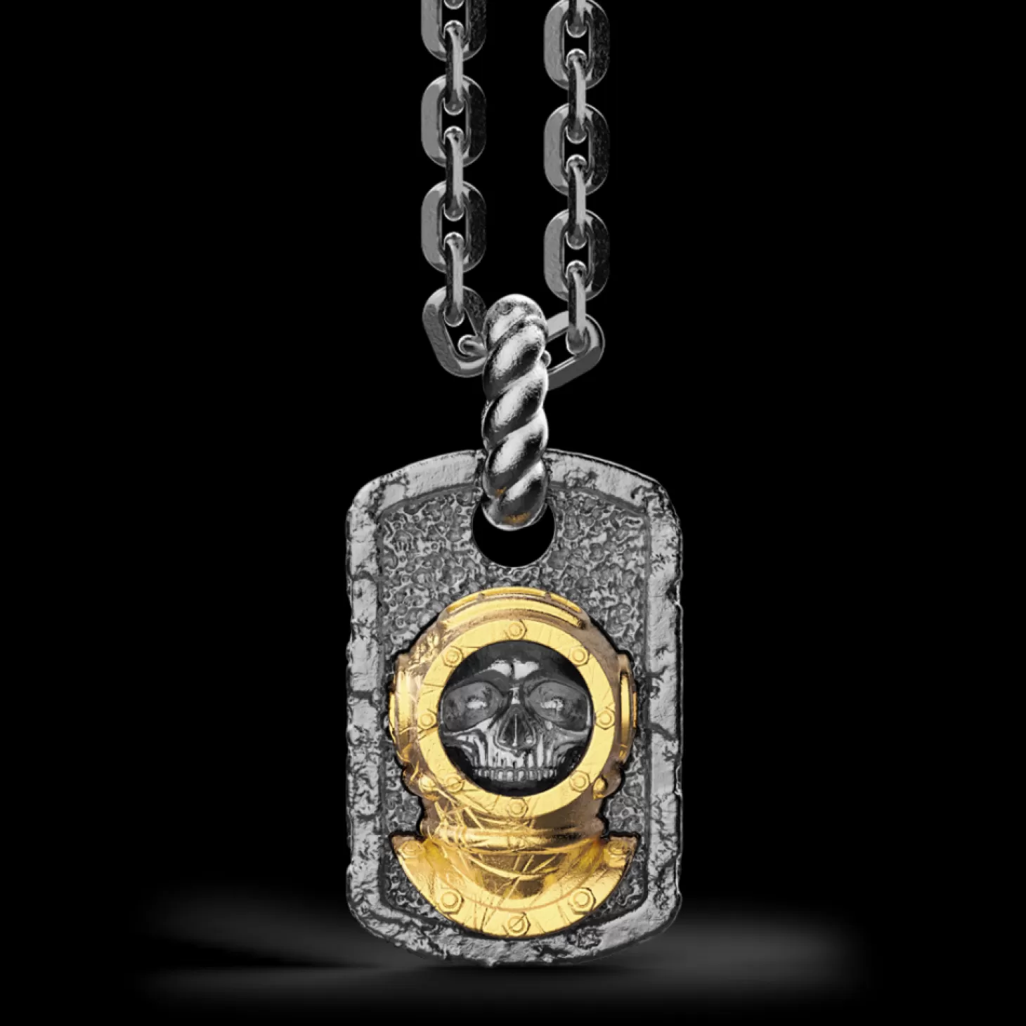 Zancan Gioielli Collana Zancan In Argento Brunito Con Sommozzatore.> Collane