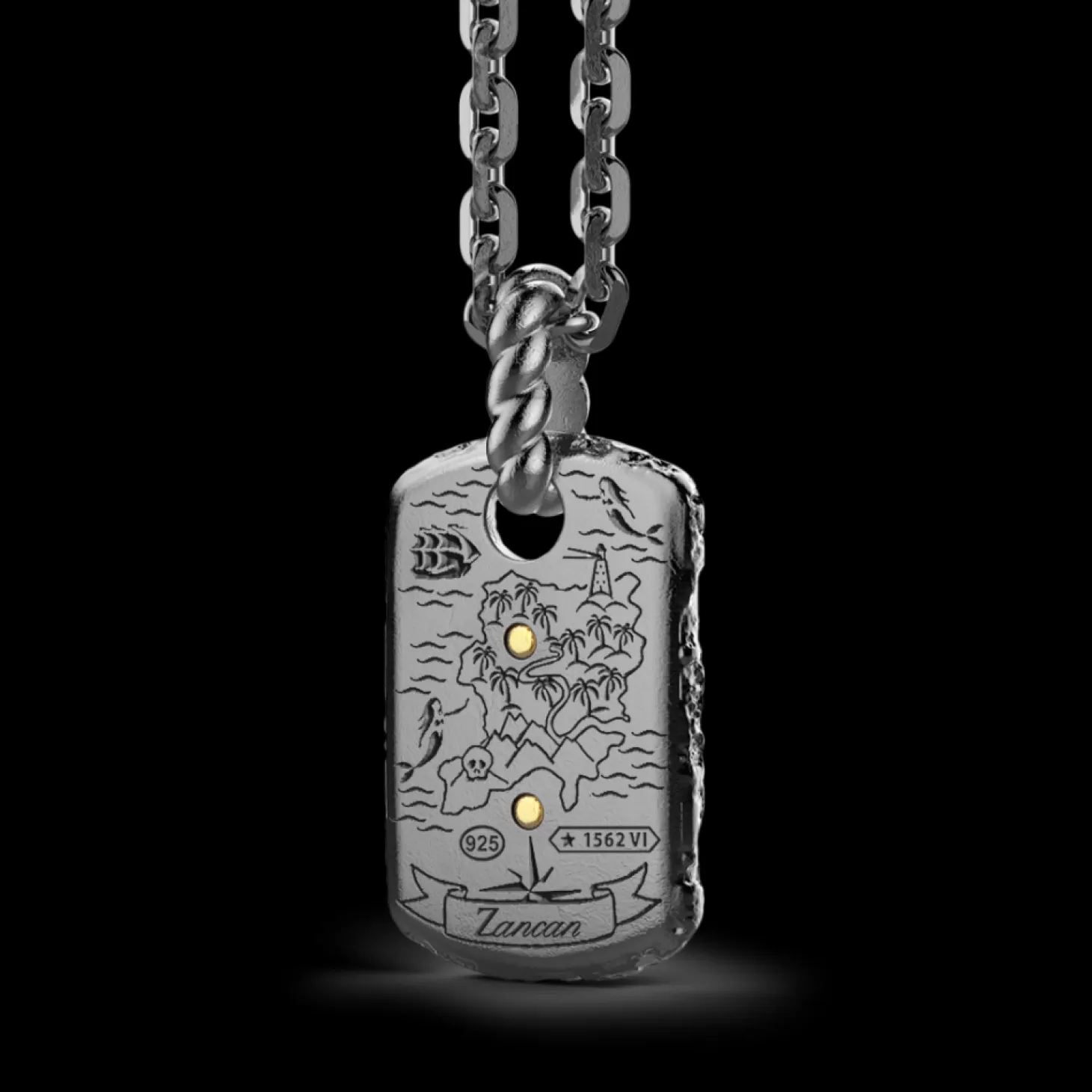 Zancan Gioielli Collana Zancan In Argento Brunito Con Sommozzatore.> Collane