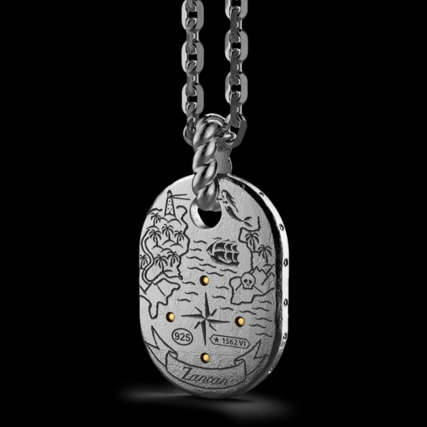 Zancan Gioielli Collana Zancan In Argento Brunito Con Timone.> Collane