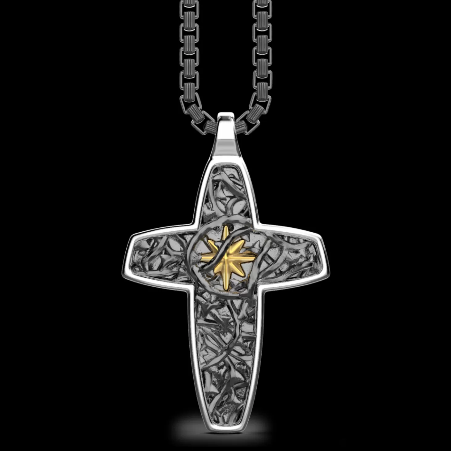 Zancan Gioielli Collana Zancan In Argento Con Pendente A Croce Con Filo Spinato.> Collane
