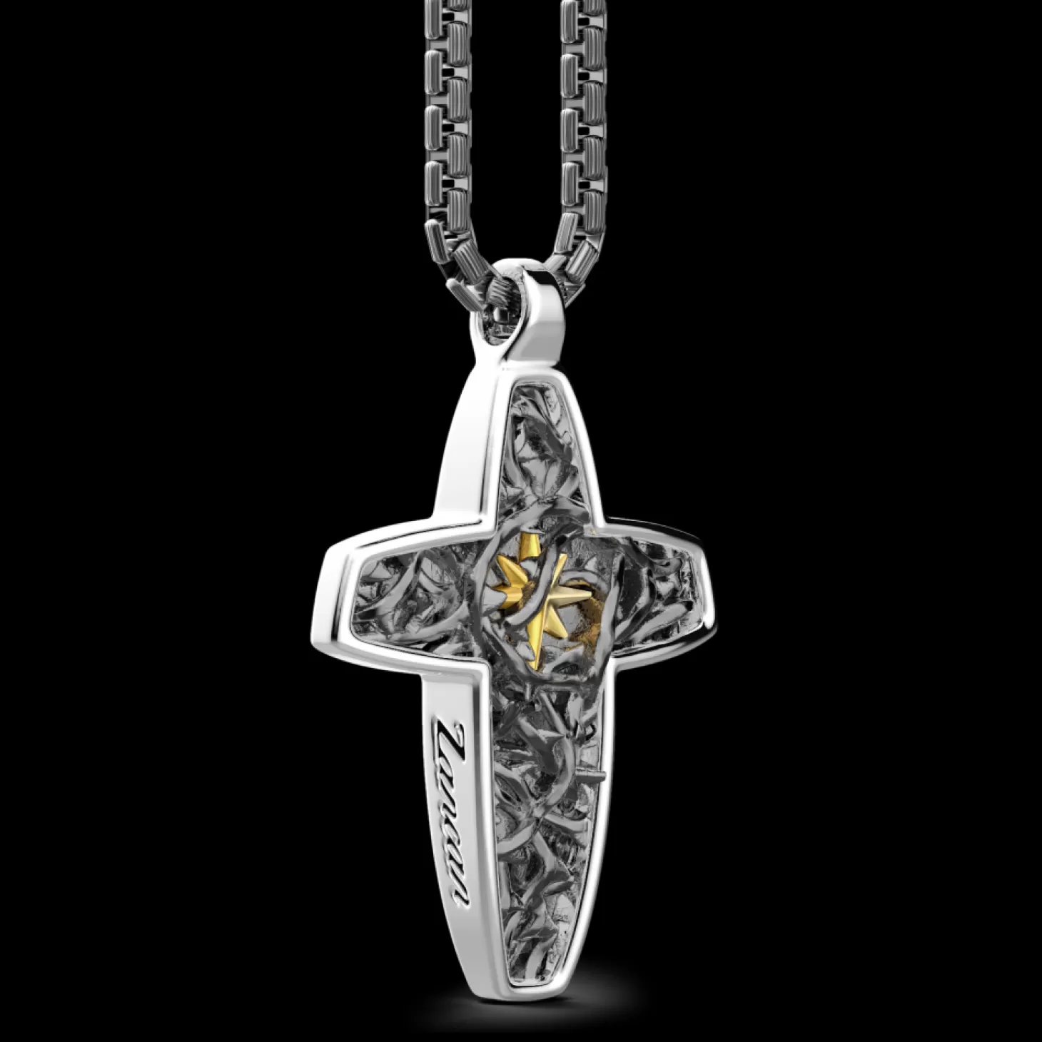 Zancan Gioielli Collana Zancan In Argento Con Pendente A Croce Con Filo Spinato.> Collane