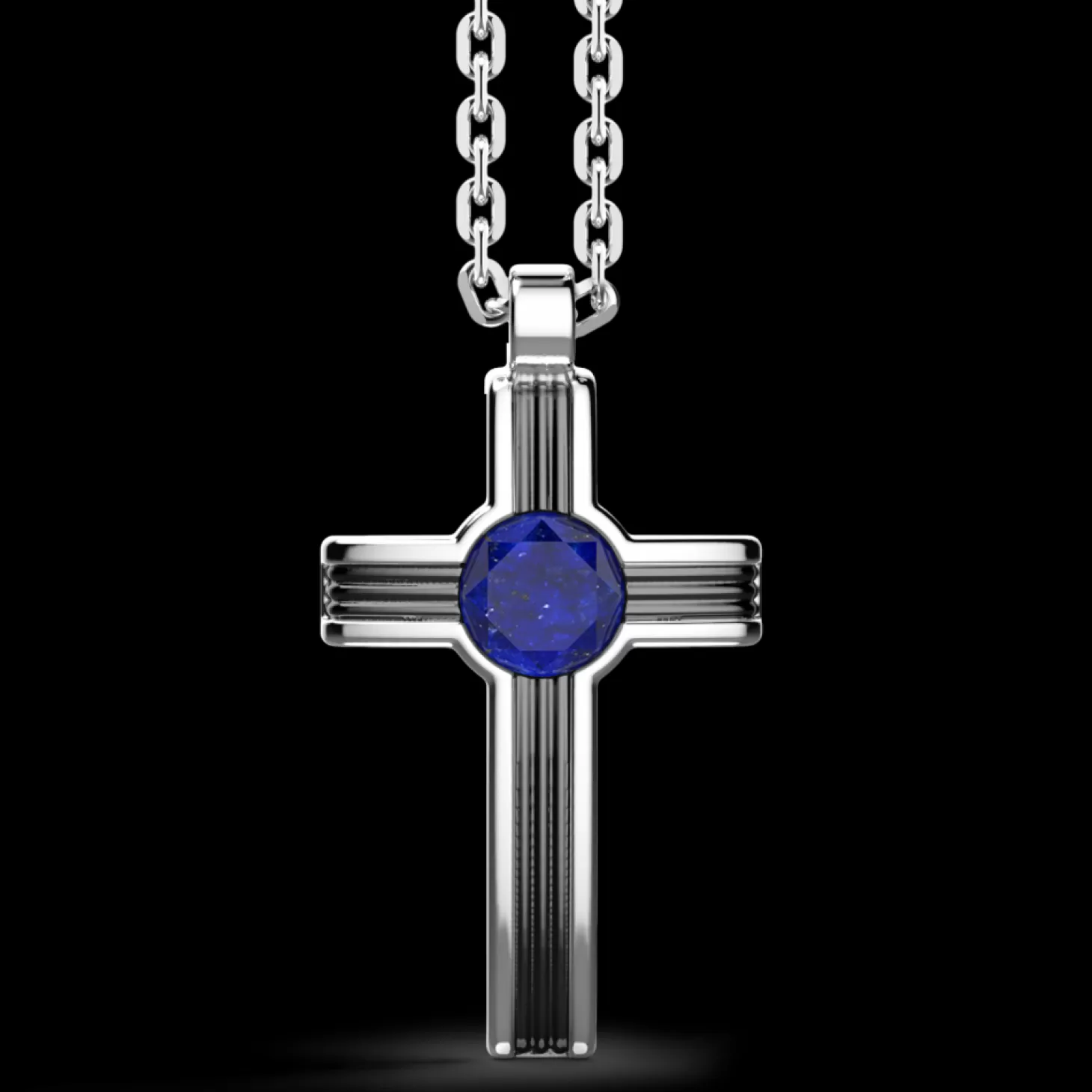 Zancan Gioielli Collana Zancan In Argento Con Pendente A Croce E Pietra Lapis.> Collane
