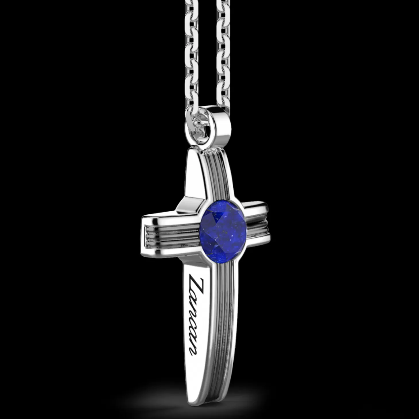 Zancan Gioielli Collana Zancan In Argento Con Pendente A Croce E Pietra Lapis.> Collane