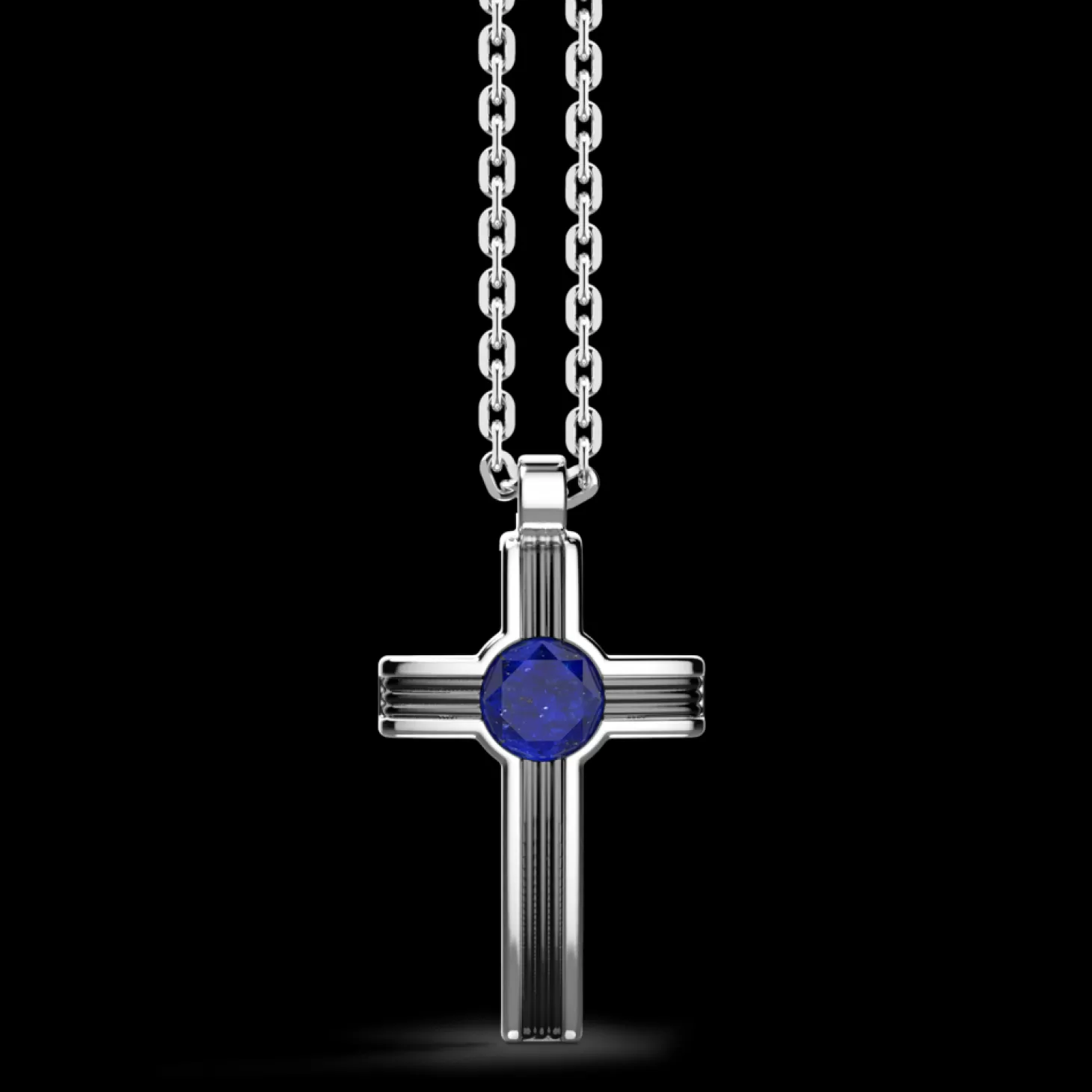 Zancan Gioielli Collana Zancan In Argento Con Pendente A Croce E Pietra Lapis.> Collane