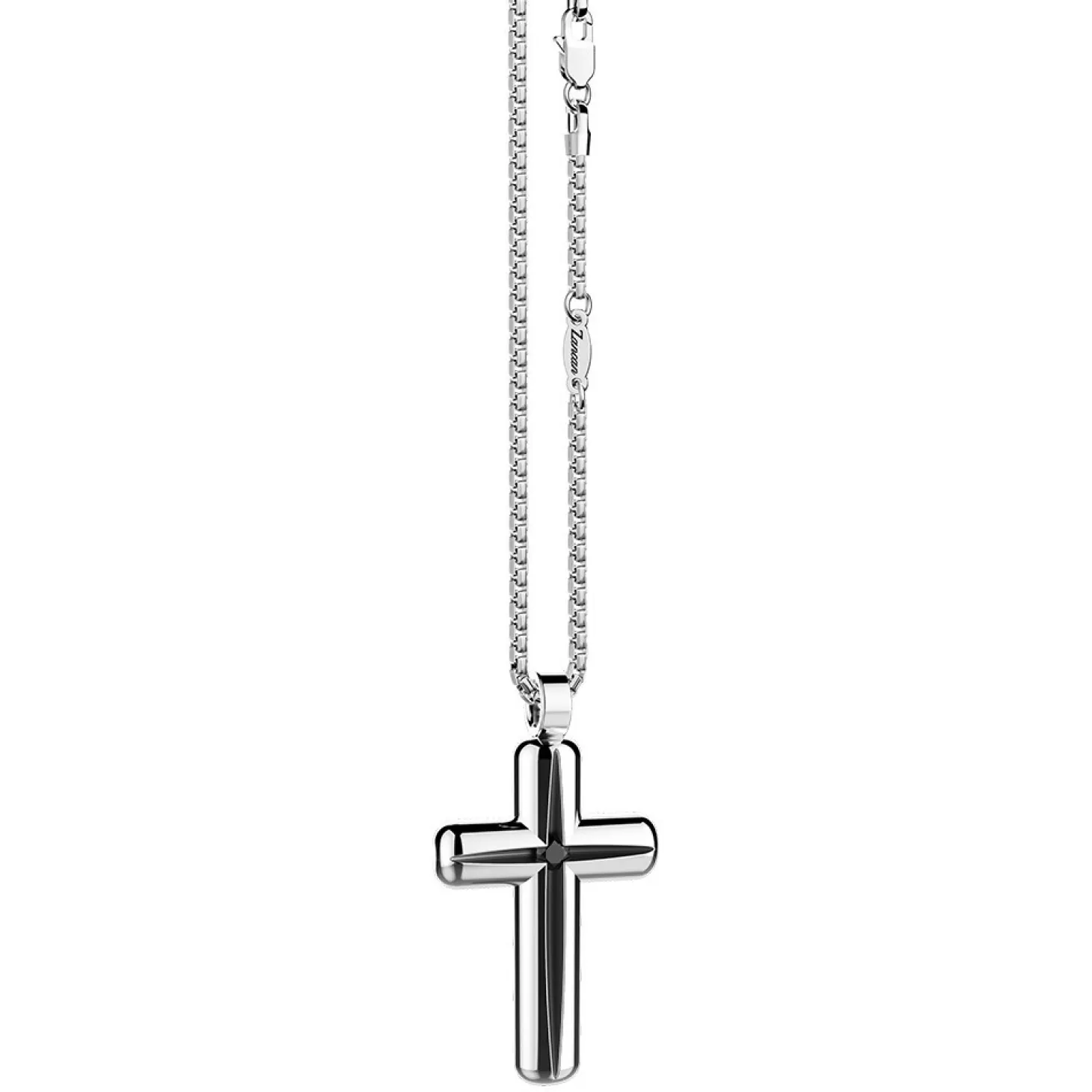 Zancan Gioielli Collana Zancan In Argento Con Pendente A Croce E Pietra Nera.> Collane