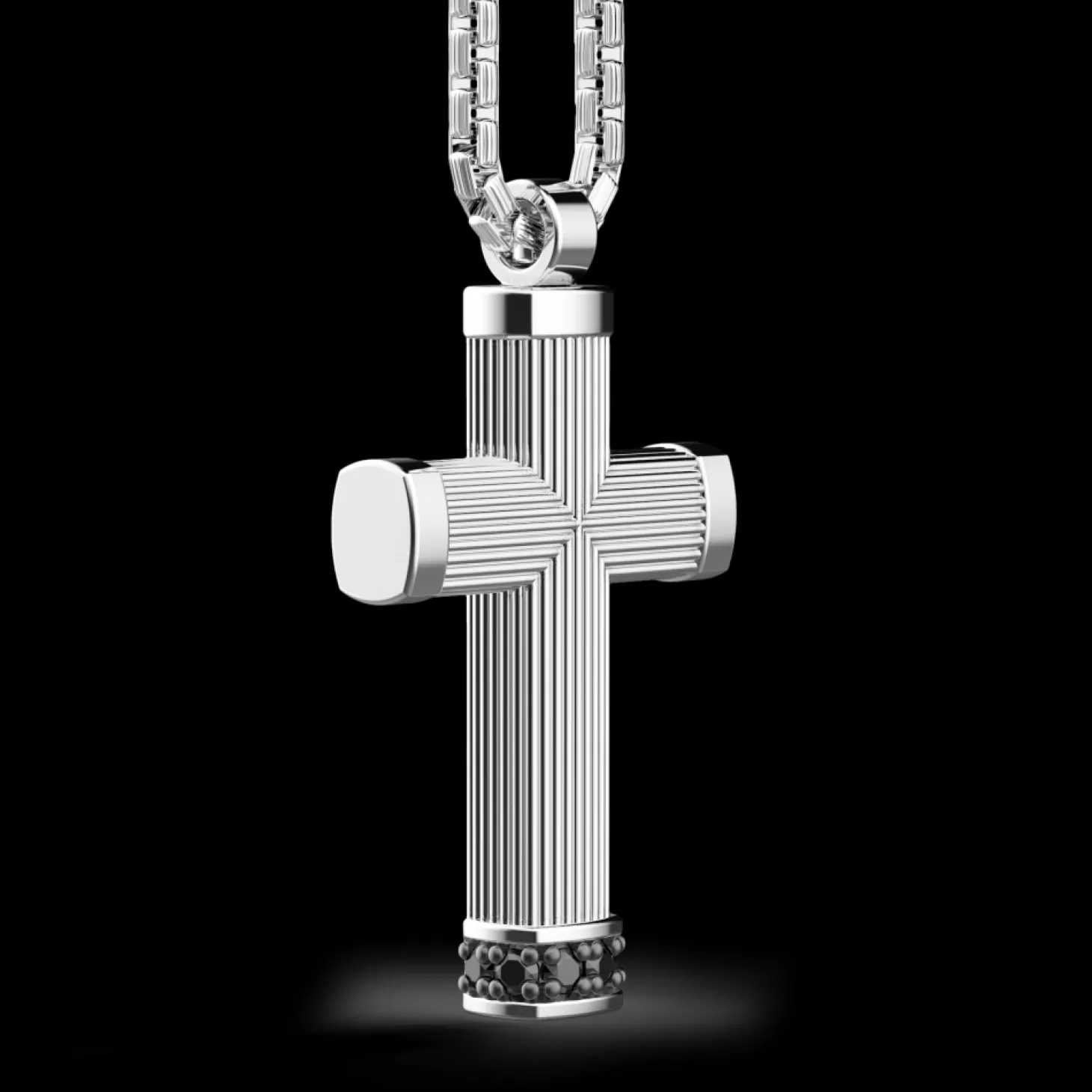 Zancan Gioielli Collana Zancan In Argento Con Pendente A Croce E Pietre Nere.> Collane
