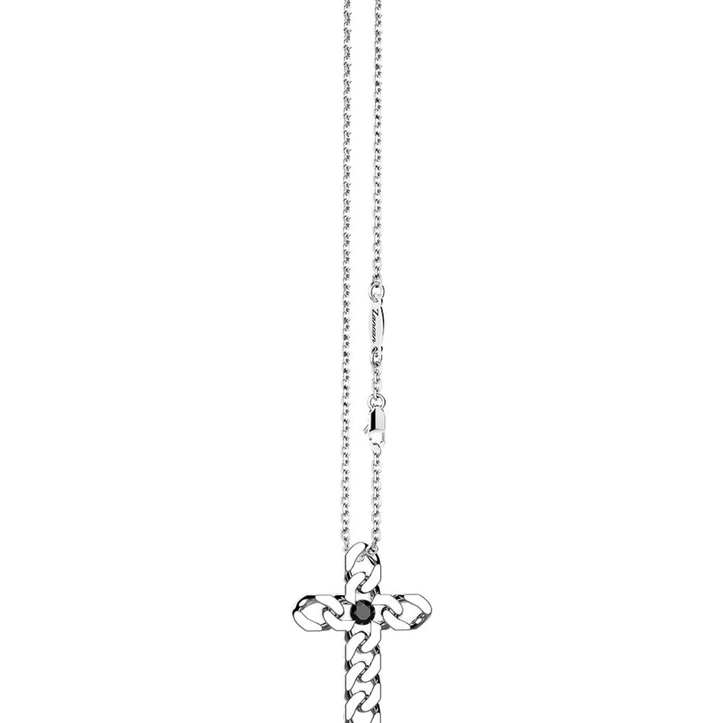 Zancan Gioielli Collana Zancan In Argento Con Pendente A Croce E Pietre Nere.> Collane