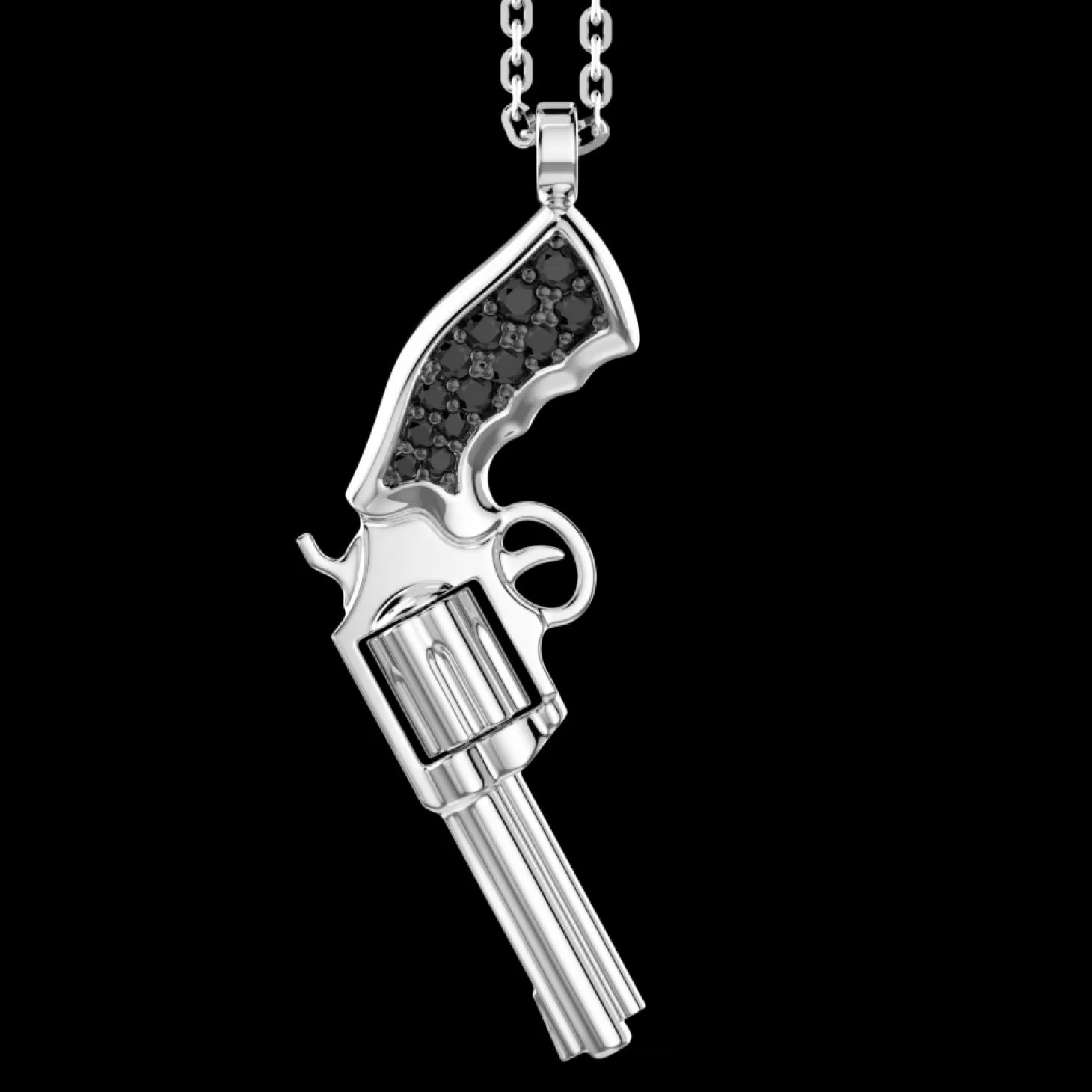 Zancan Gioielli Collana Zancan In Argento Con Pendente A Pistola In Argento E Pietre Nere.> Collane