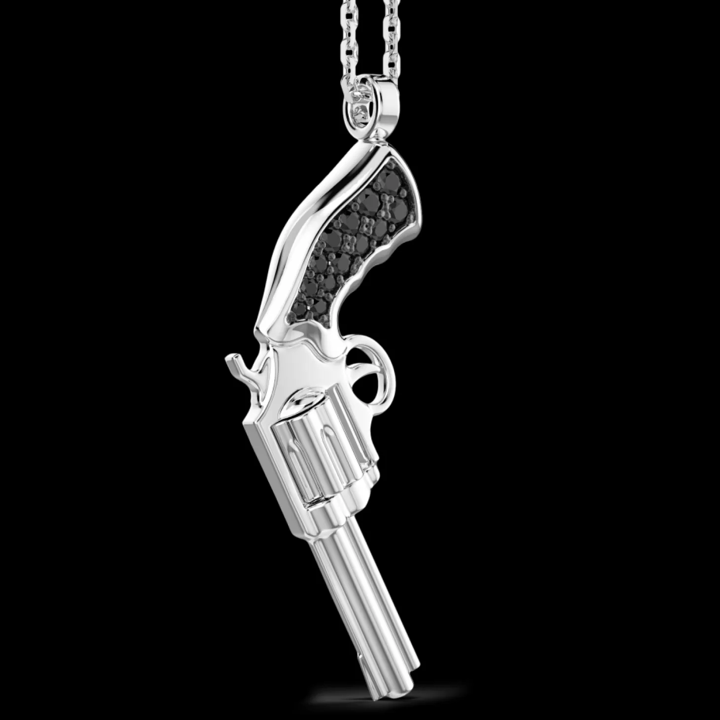 Zancan Gioielli Collana Zancan In Argento Con Pendente A Pistola In Argento E Pietre Nere.> Collane