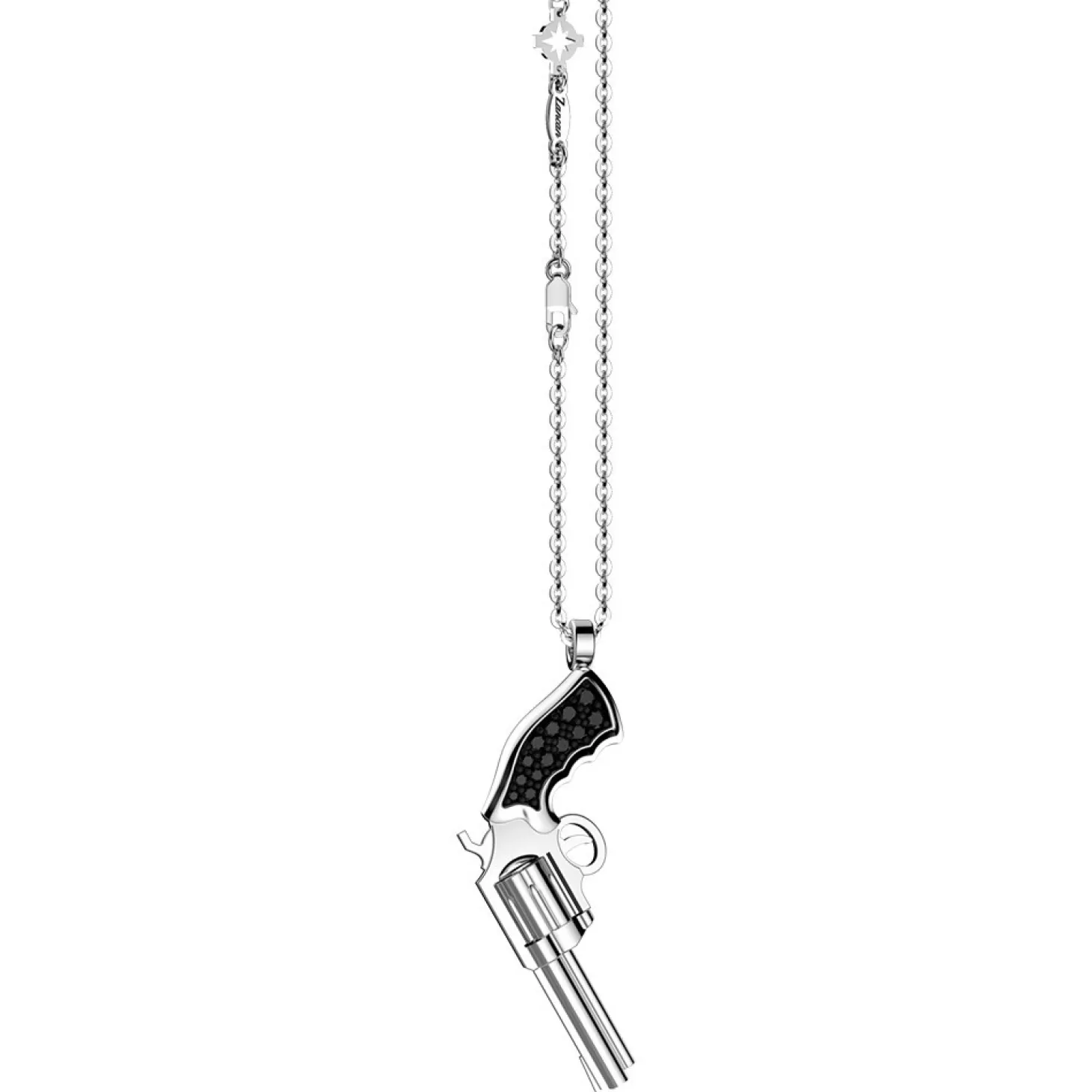 Zancan Gioielli Collana Zancan In Argento Con Pendente A Pistola In Argento E Pietre Nere.> Collane