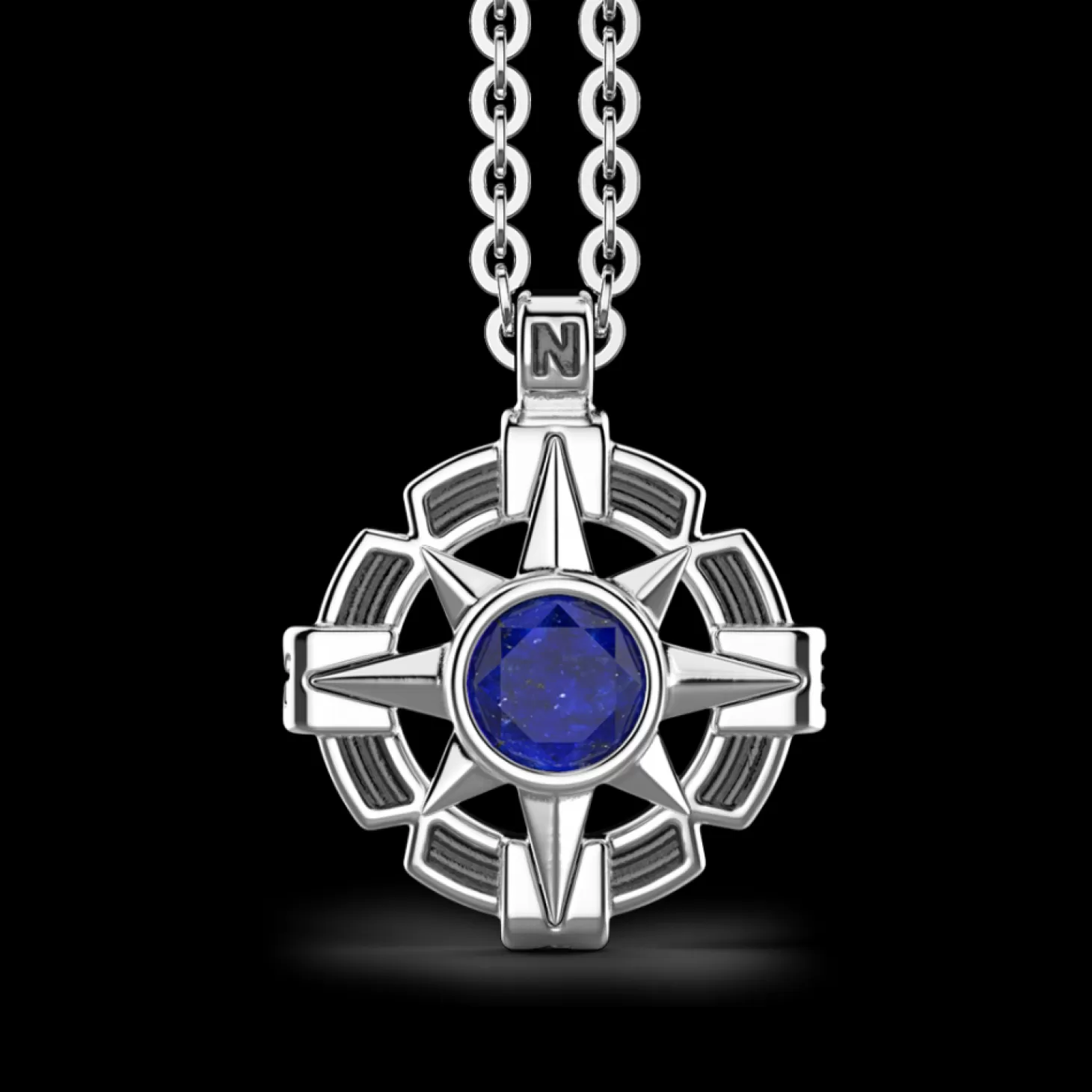 Zancan Gioielli Collana Zancan In Argento Con Pendente A Rosa Dei Venti E Pietra Blu.> Collane