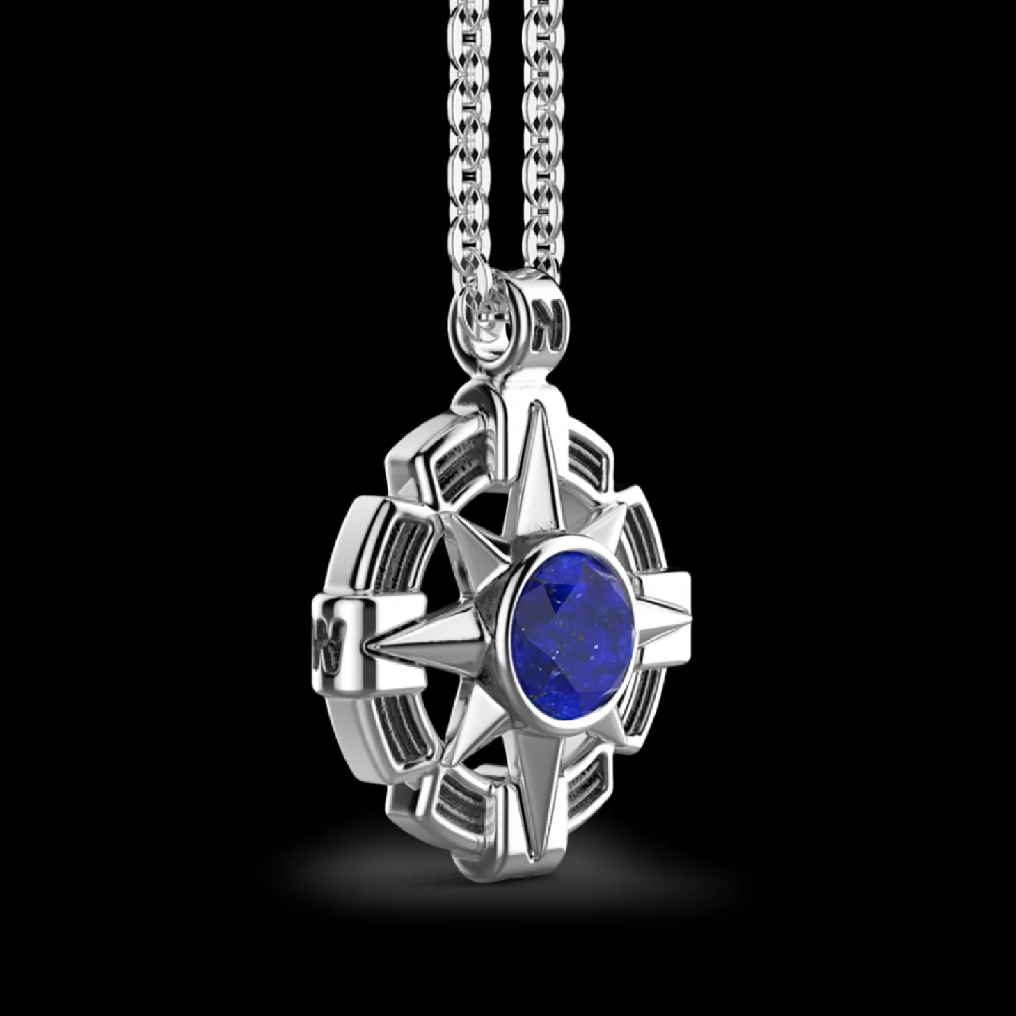 Zancan Gioielli Collana Zancan In Argento Con Pendente A Rosa Dei Venti E Pietra Blu.> Collane