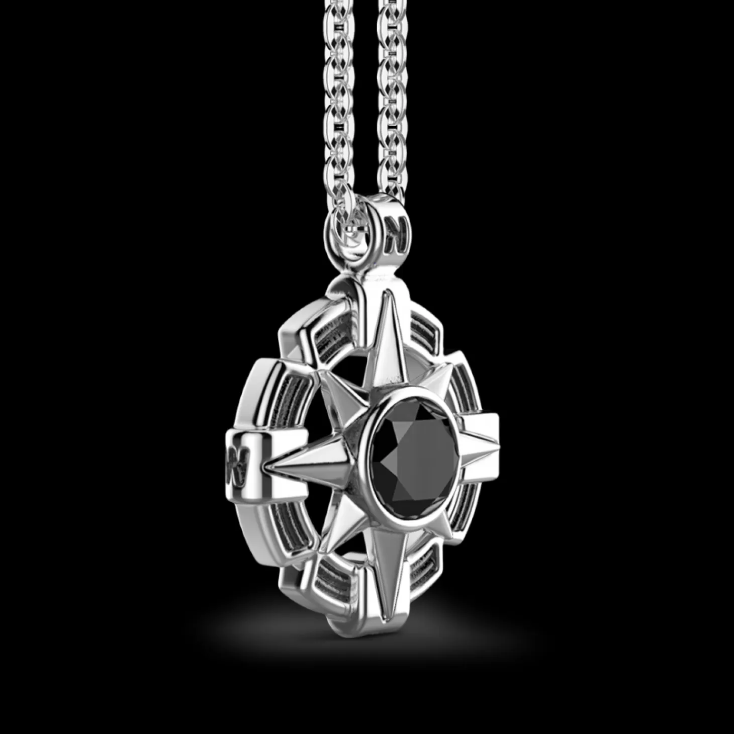 Zancan Gioielli Collana Zancan In Argento Con Pendente A Rosa Dei Venti E Pietra Nera.> Collane