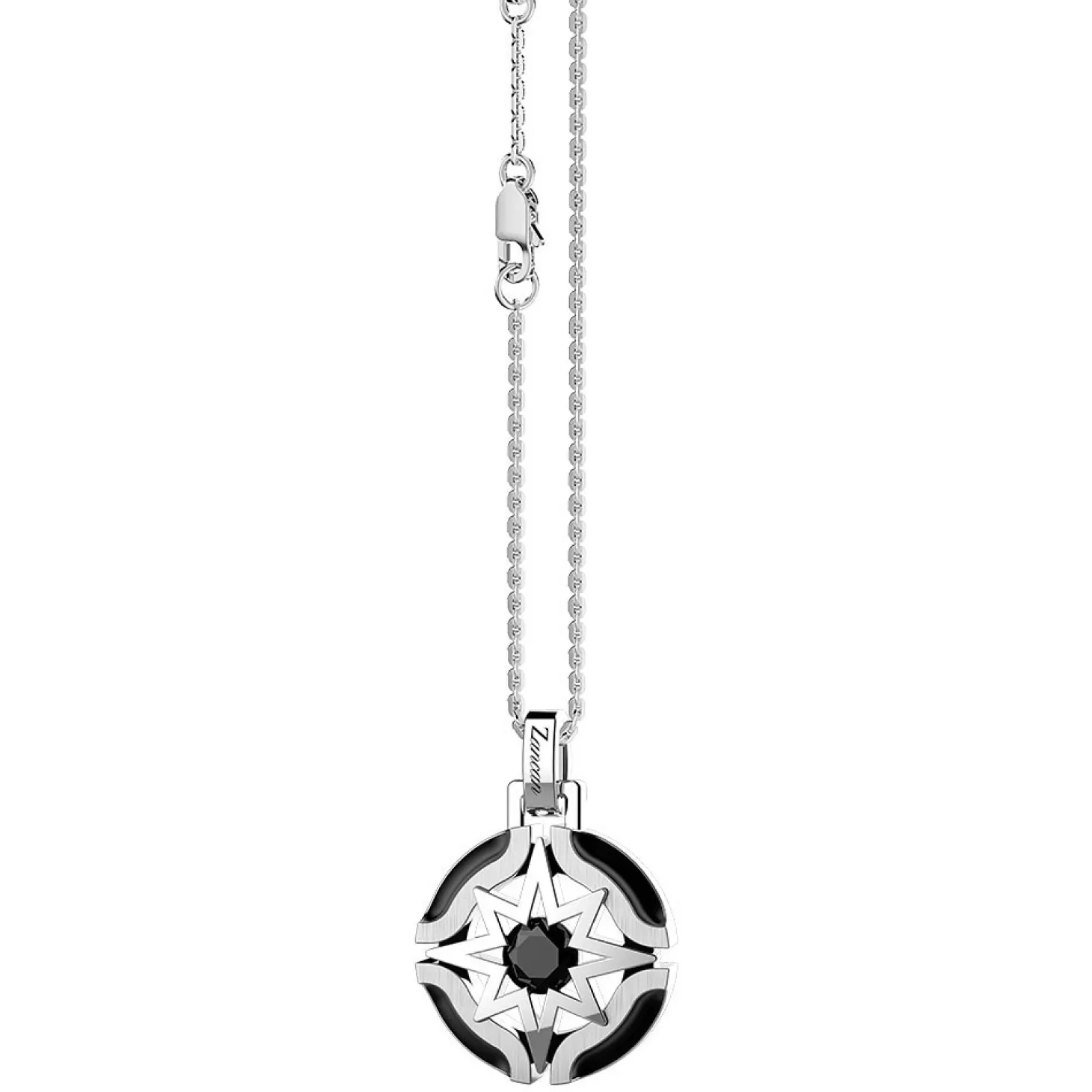 Zancan Gioielli Collana Zancan In Argento Con Pendente A Rosa Dei Venti E Pietra Nera.> Collane